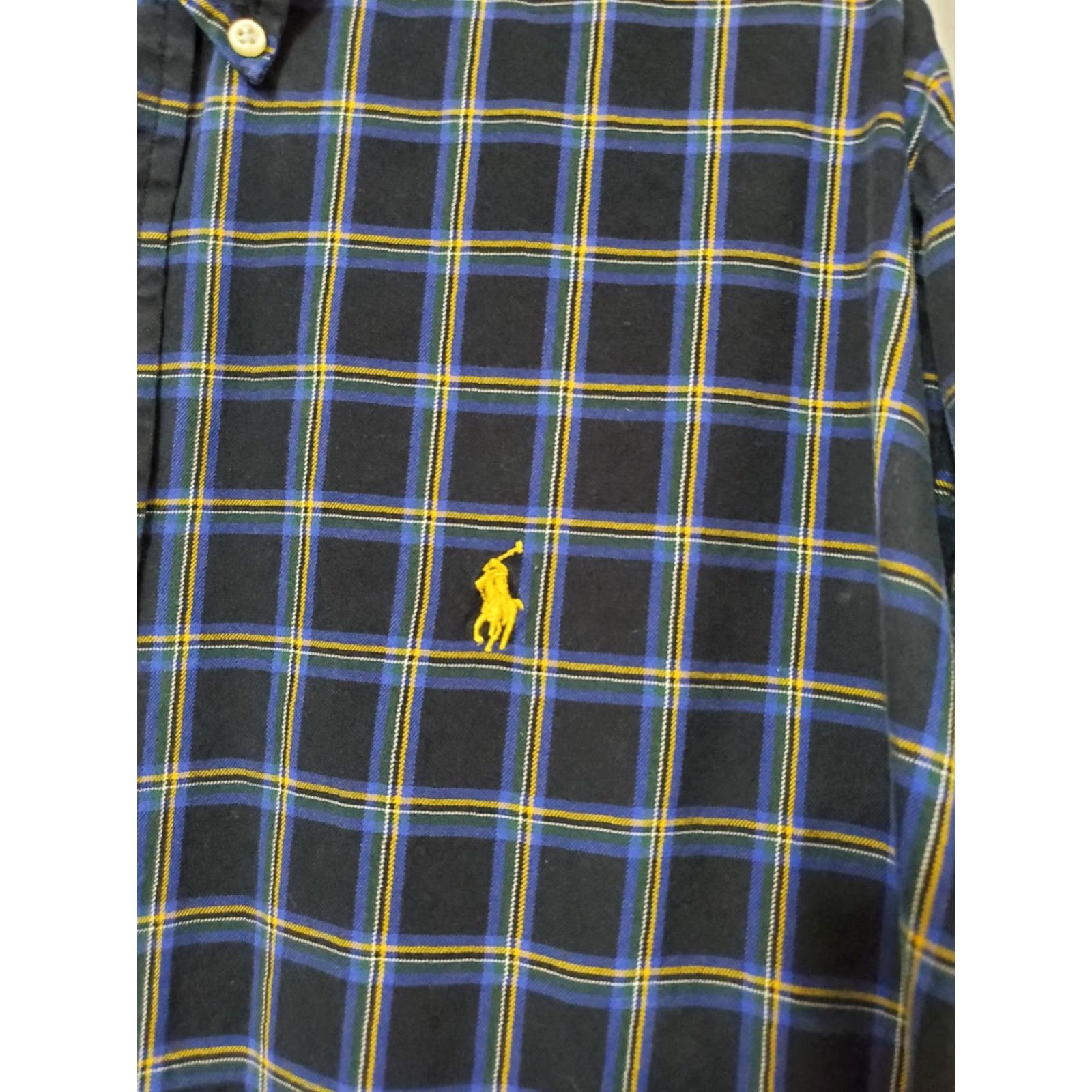 Ralph Lauren Ralph Lauren Men's Blake Shirt Button-Up Regular 100% Cotton Navy Plaid Large Long Sleeve Button-Down Collared Logo Casual Travel"} Size US L / EU 52-54 / 3 - 2 Thumbnail