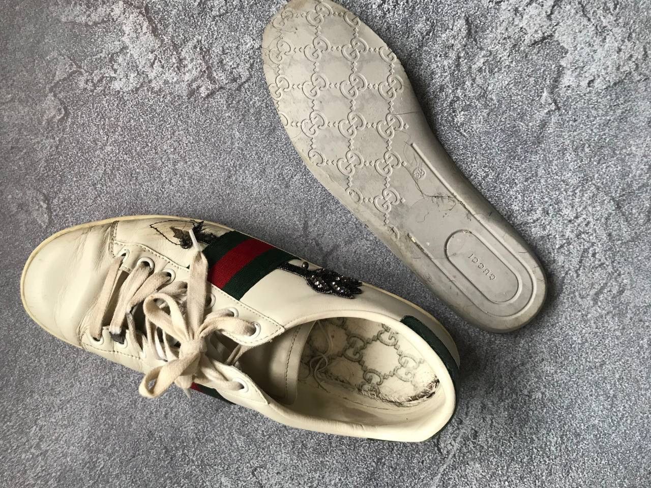 Gucci × Vintage Vintage Auth Gucci Ace Arrow OG Leather Sneaker Sz 38 Size US 8 / IT 38 - 11 Thumbnail