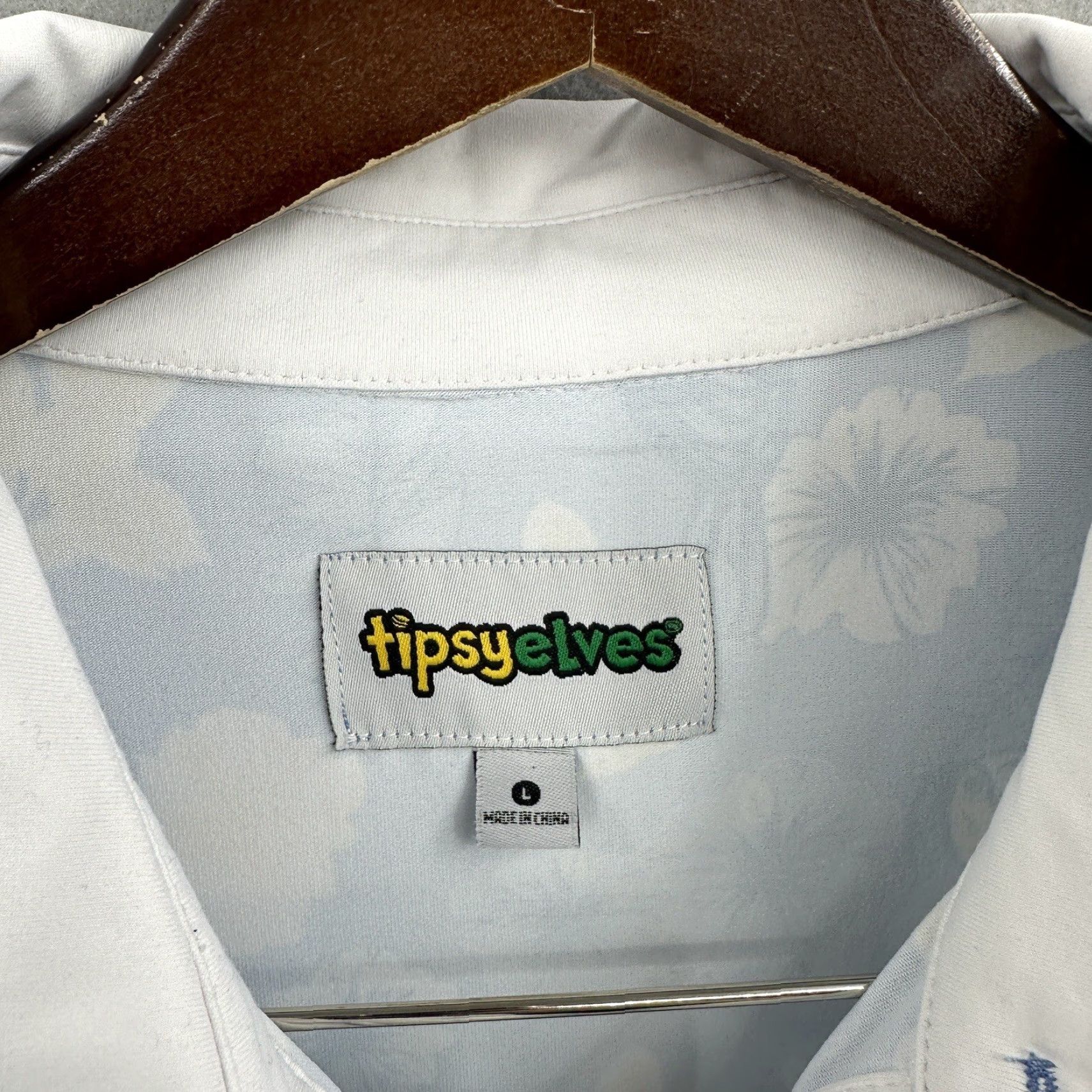 Vintage Tipsy Elves Polo Golf Shirt Mens L Floral Toucan Blue Short Sleeve Preppy Aloha Bird Beach 90s Mens Size US L / EU 52-54 / 3 - 7 Thumbnail