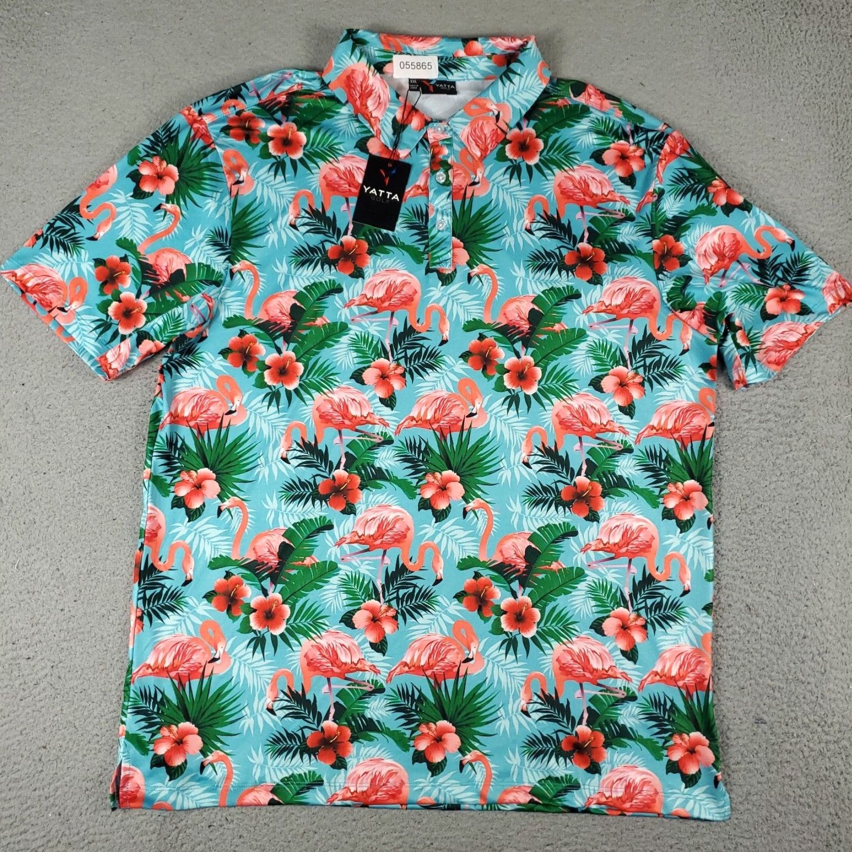 Callaway Yatta Golf Polo Shirt Mens 2XL Blue Flamingo Print Casual Short Sleeve Callaway Polo Shirt Mens 2XL Blue Flamingo Print Size US XXL / EU 58 / 5 - 2 Thumbnail