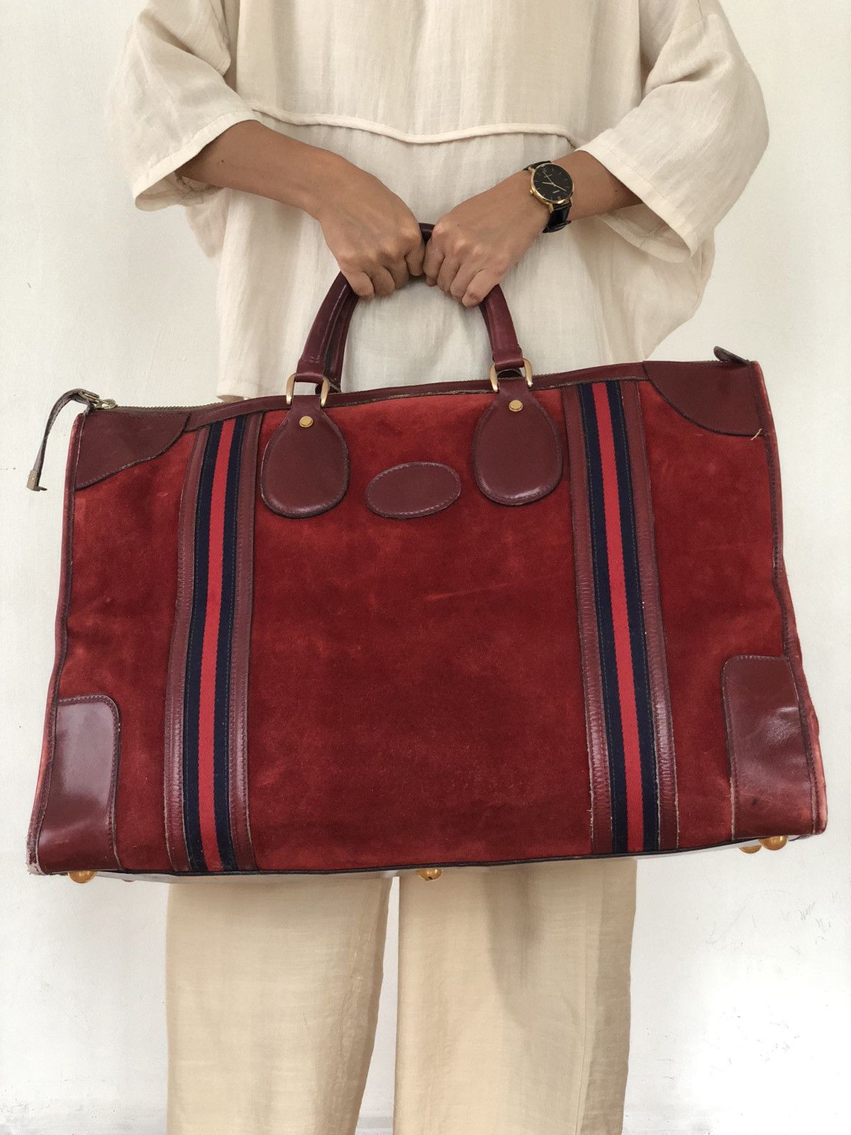 Gucci Vintage GUCCI suede duffle bag Size ONE SIZE - 19 Thumbnail