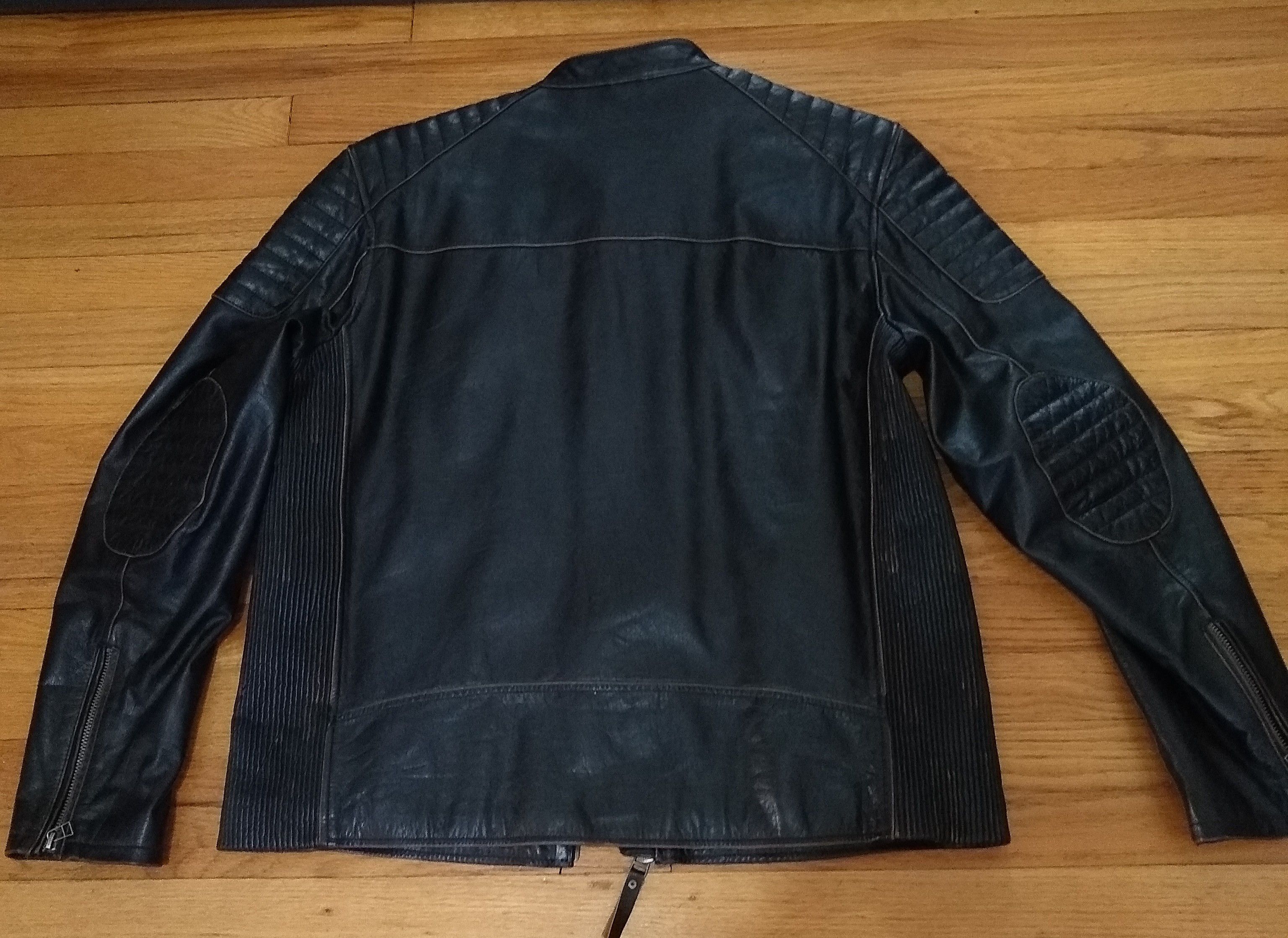 Black Rivet Leather Jacket Genuine Motorcycle Style Size US XL / EU 56 / 4 - 4 Thumbnail
