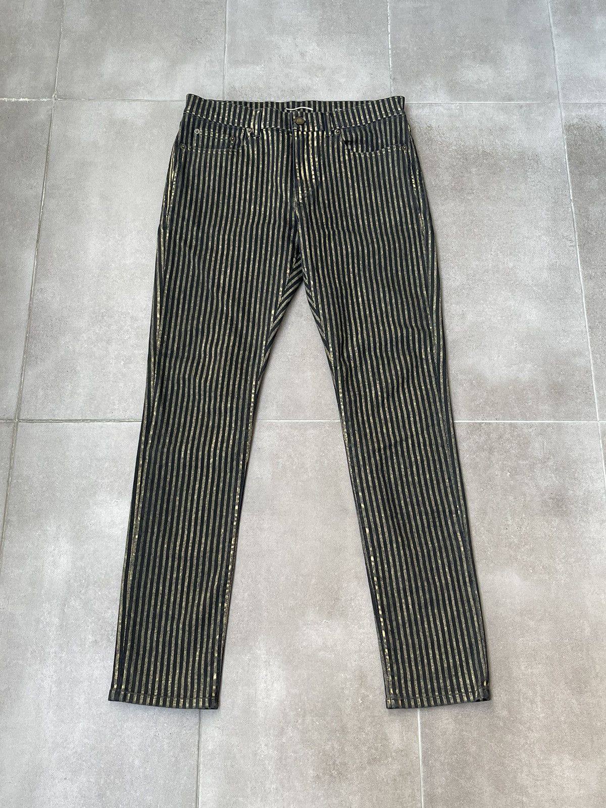 Saint Laurent Paris SS20 Saint Laurent Paris Gold Black Stripped 