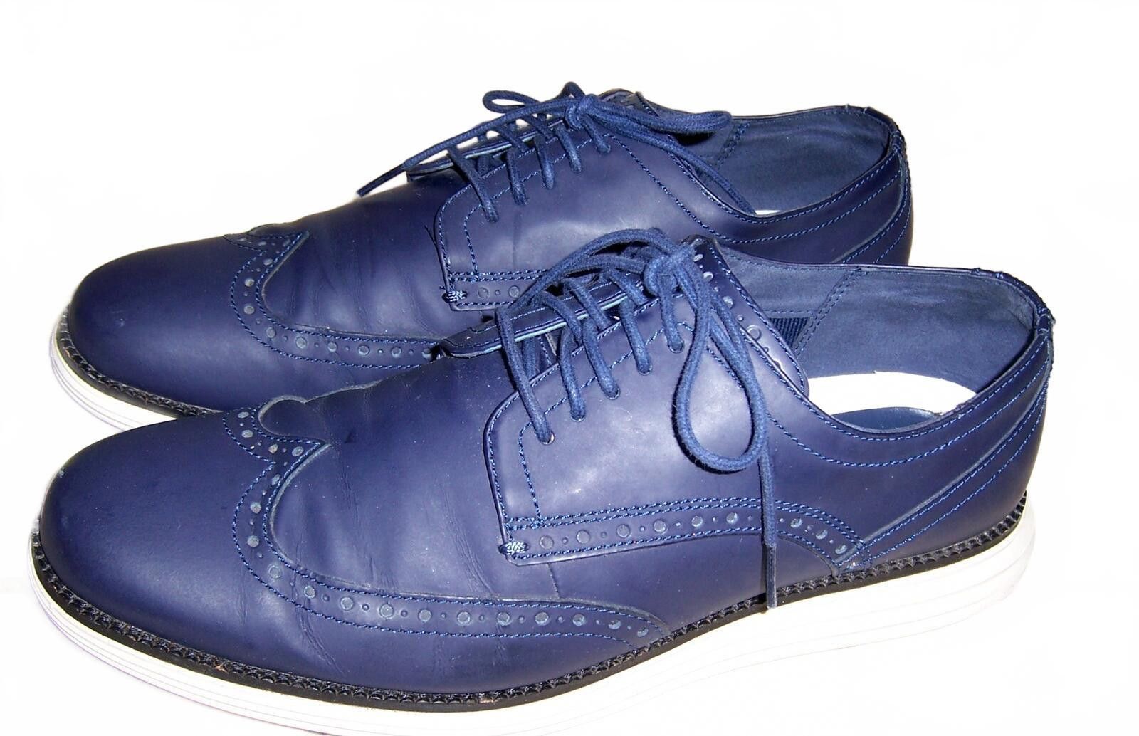 Cole Haan Cole Haan OriginalGrand Mens Navy Leather Wingtip Oxfords 10 Size US 10 / EU 43 - 3 Thumbnail