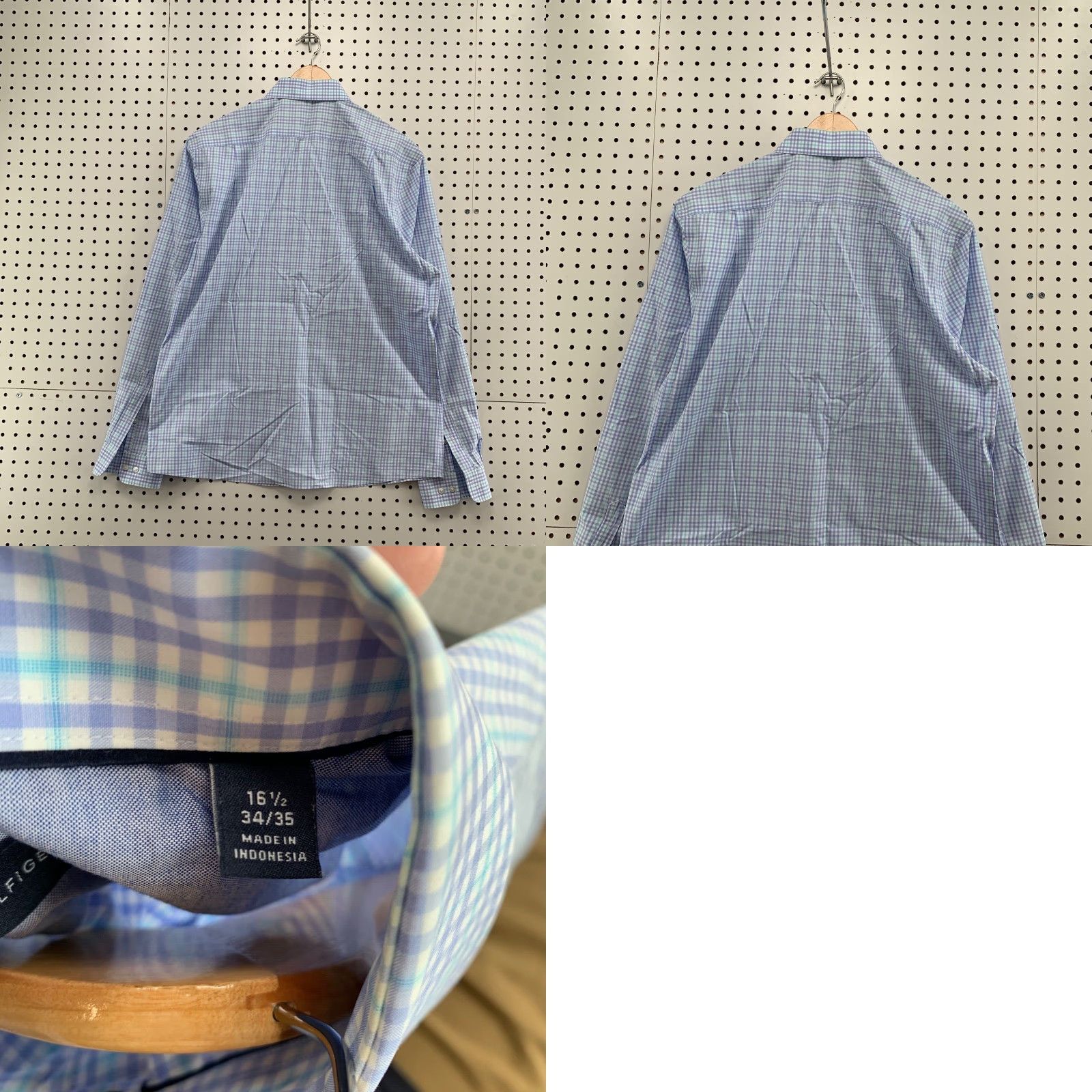 Tommy Hilfiger Tommy Hilfiger Button Shirt Long Sleeve Mens Size 16.5 34/35 White Purple Check Size US XL / EU 56 / 4 - 9 Thumbnail