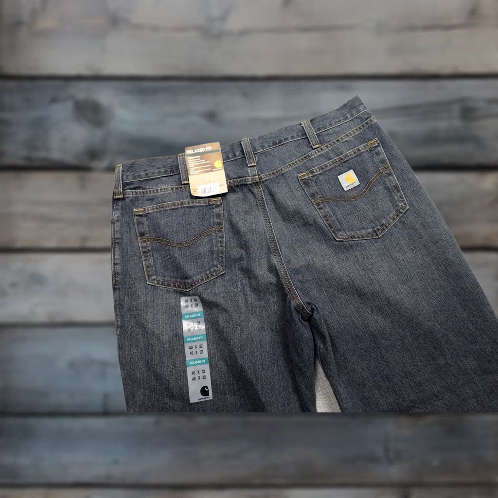 Carhartt Carhartt Holter Jeans Mens 40x32 Blue Dark Wash Denim Relaxed Straight Fit Jeans Mens Size US 40 / EU 56 - 1 Thumbnail