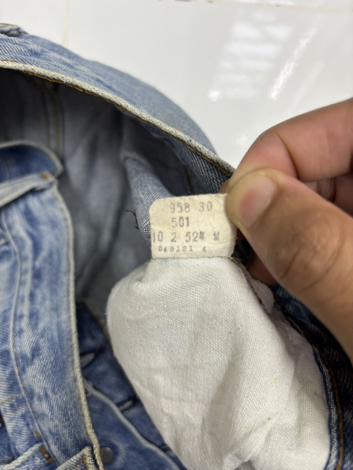 Kapital Vintage Levis 501 Selvedge release hem Distressed Denim Jean Size US 31 - 14 Thumbnail