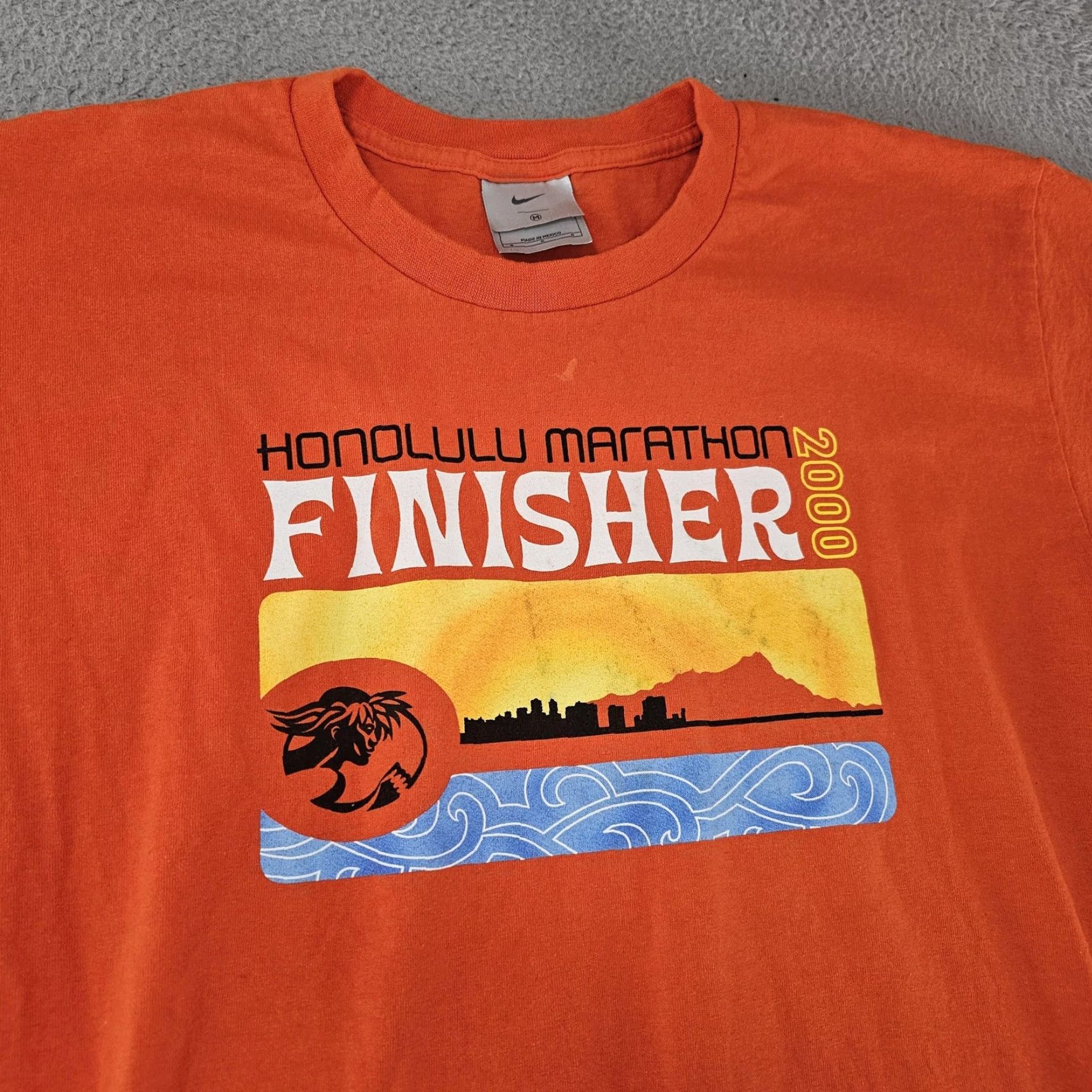 Nike VINTAGE Nike Honolulu Marathon Finisher Shirt Mens M Orange 2000 Running Shirt Size US M / EU 48-50 / 2 - 2 Thumbnail
