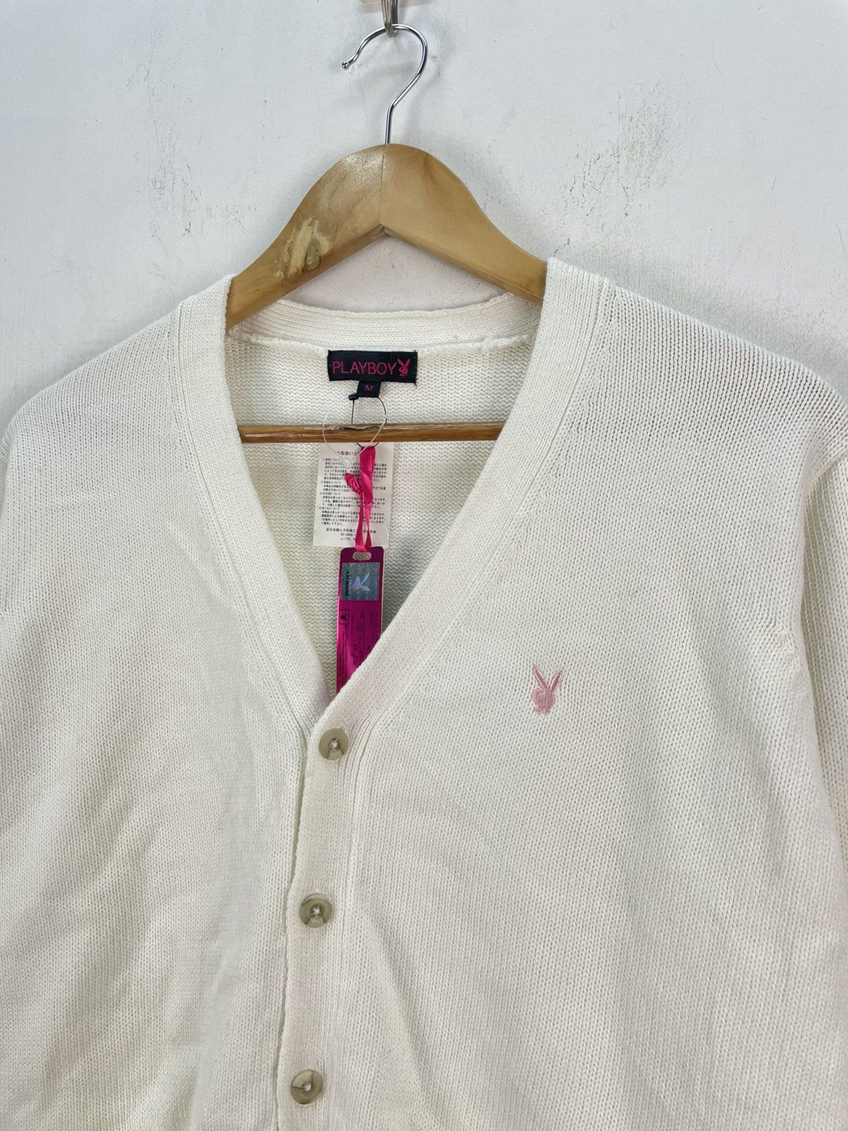 Playboy NOS Vintage Playboy Cardigan Knit Sweater Kurt Cobain Style Size US M / EU 48-50 / 2 - 2 Thumbnail