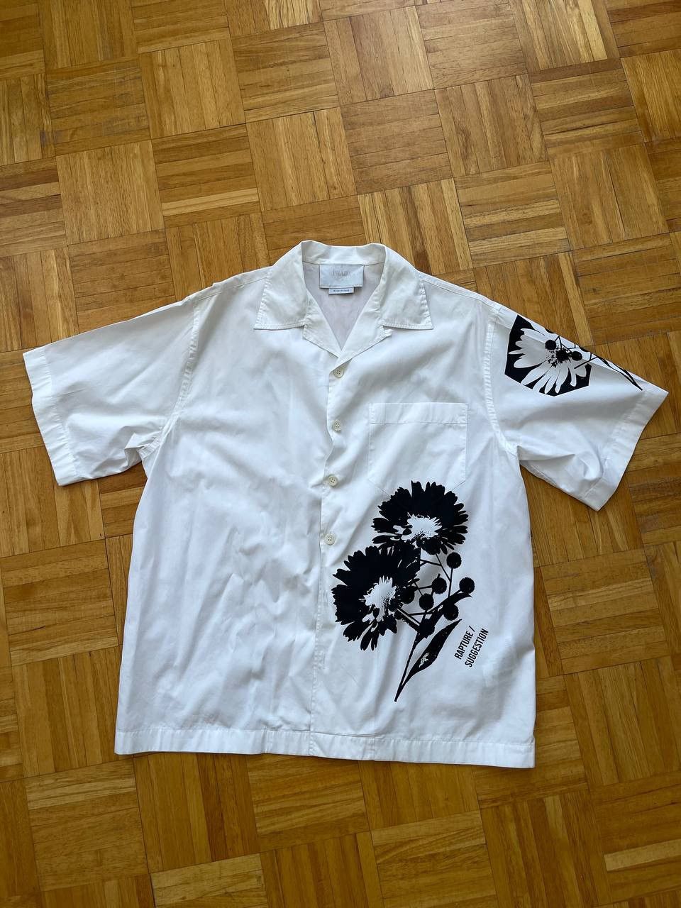 Prada × Raf Simons Prada FW22 Chest Print Bowling Shirt