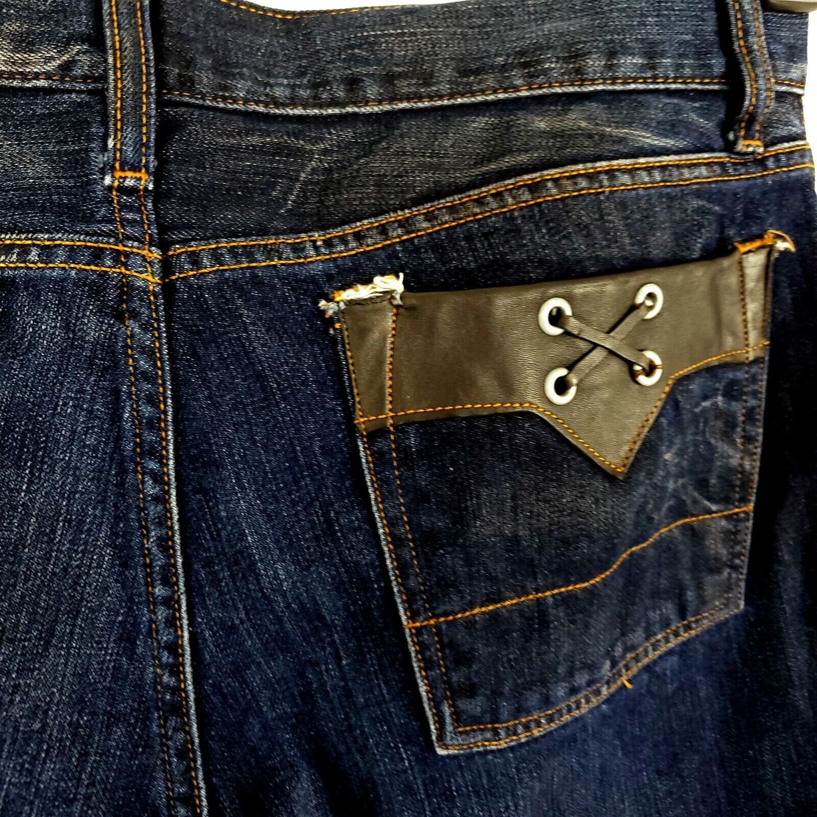 Guess Guess Cotton Denim Jeans 34/26 Dark Blue Natural Crease Low Size US 34 / EU 50 - 11 Thumbnail