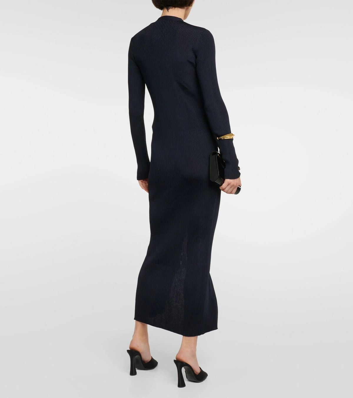 Saint Laurent Paris o1y0126 Maxi Dress in Midnight Blue Size S / US 4 / IT 40 - 4 Thumbnail