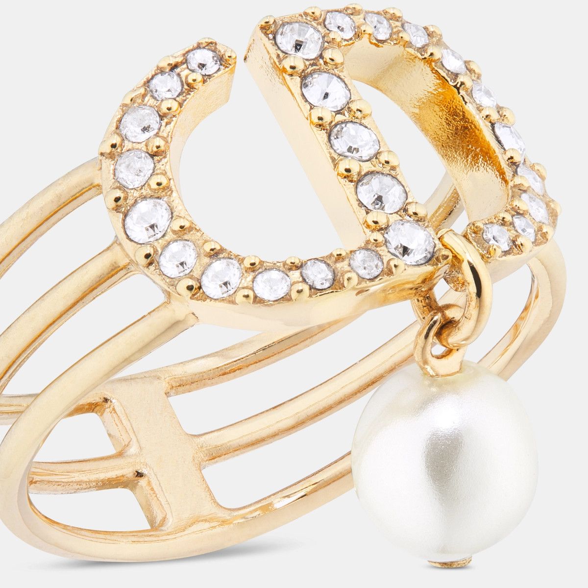 Dior o1bcso1str0126 Size:OS/Petit Cd Ring in Golden/White Size ONE SIZE - 4 Thumbnail