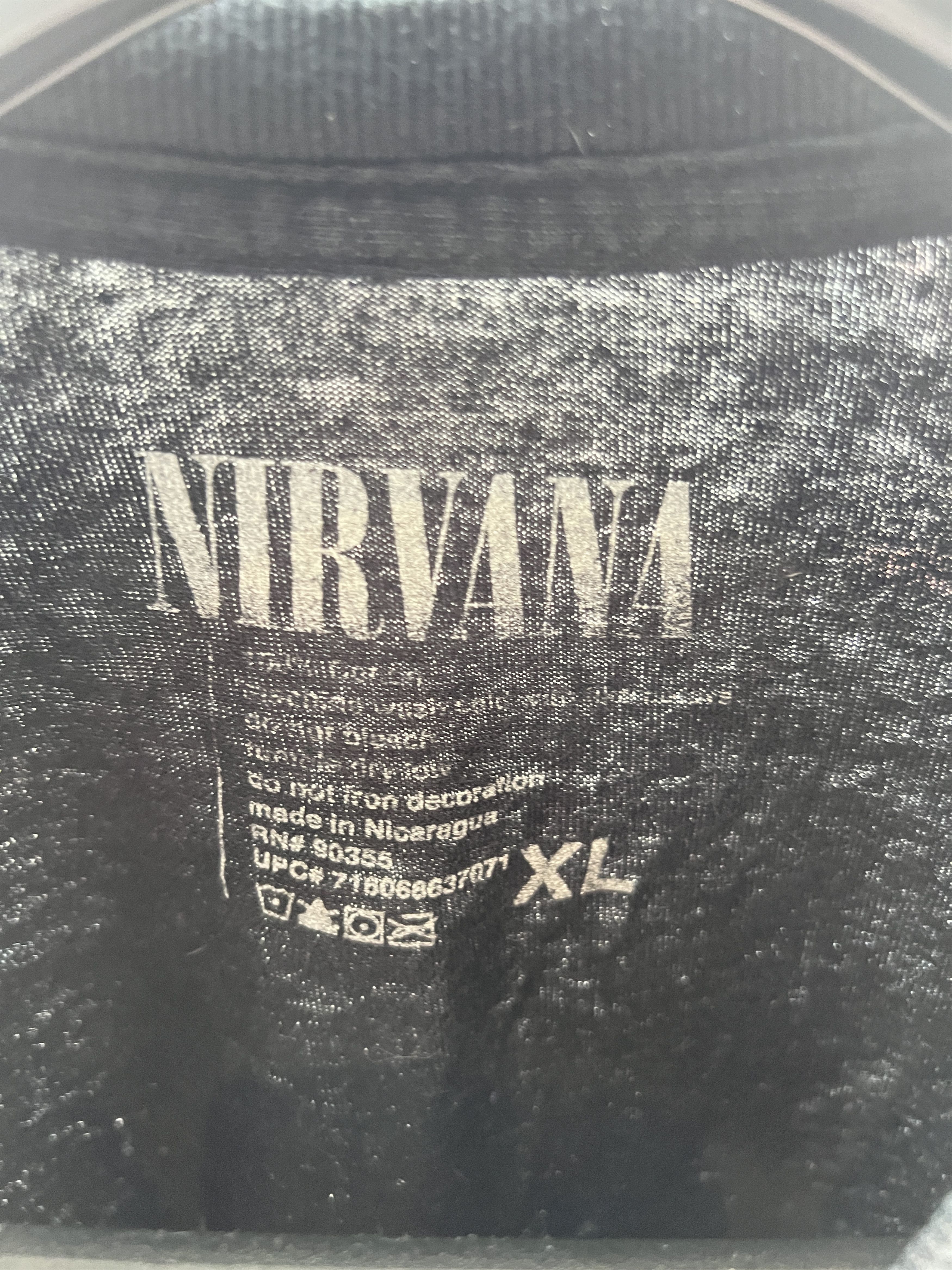 Nirvana Nirvana Smiley Face Graphic T-Shirt Black Yellow XL Size US XL / EU 56 / 4 - 3 Thumbnail