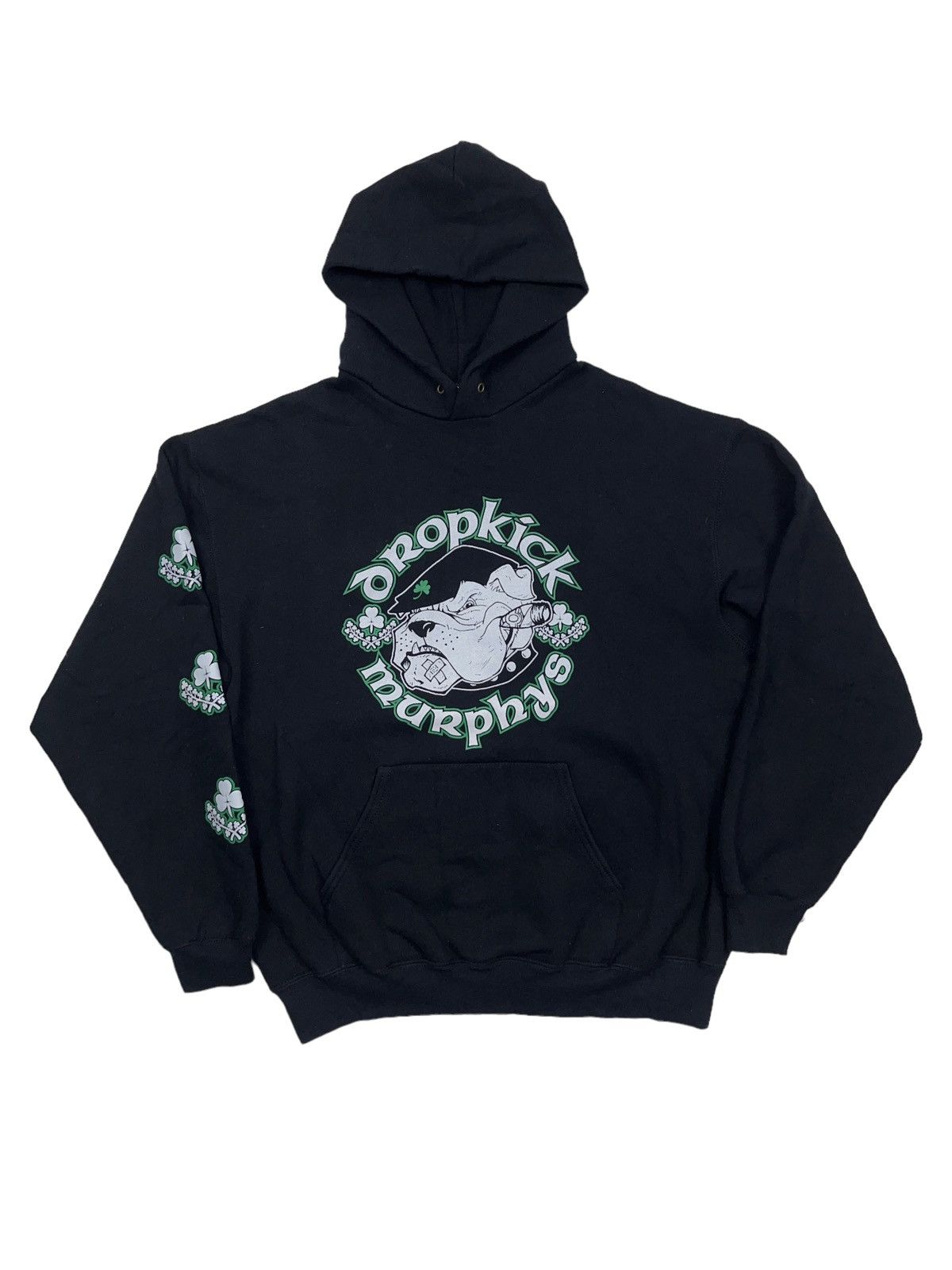 image of Band Tees x Rock Band Vintage 00S Dropkick Murphys Bulldog Hoodie Celtic Punk in Black (Size XL)