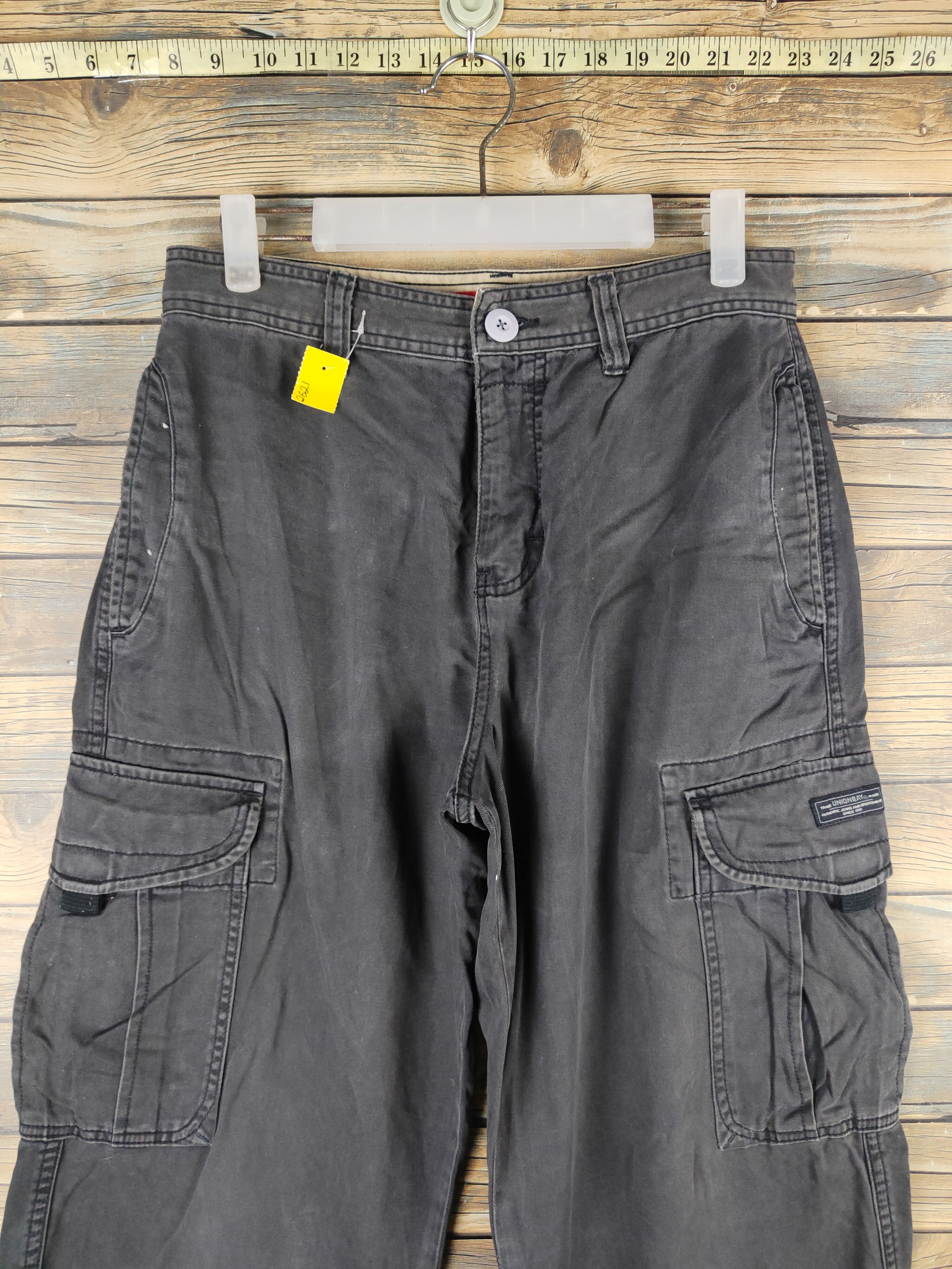Japanese Brand DL Unionbay Black Multipocket Cargo Pants #2621 Size US 29 - 2 Thumbnail