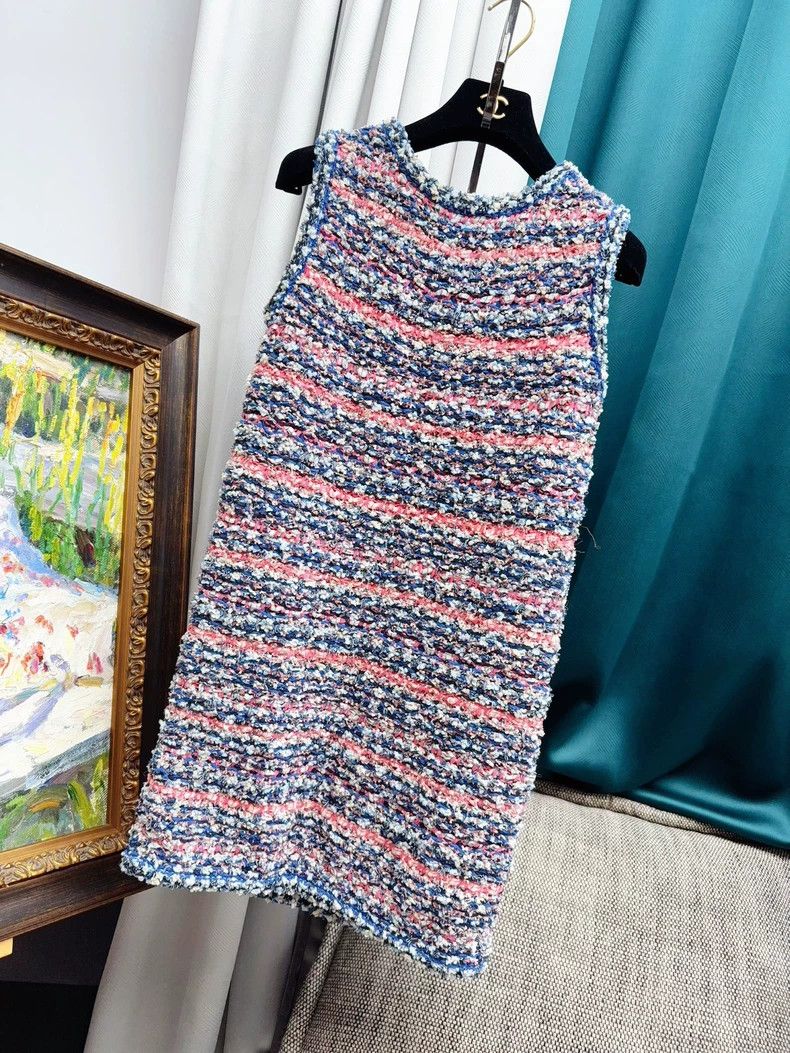 Chanel Chanel Mixed color striped knitted sleeveless dress Size XS / US 0-2 / IT 36-38 - 1 Thumbnail