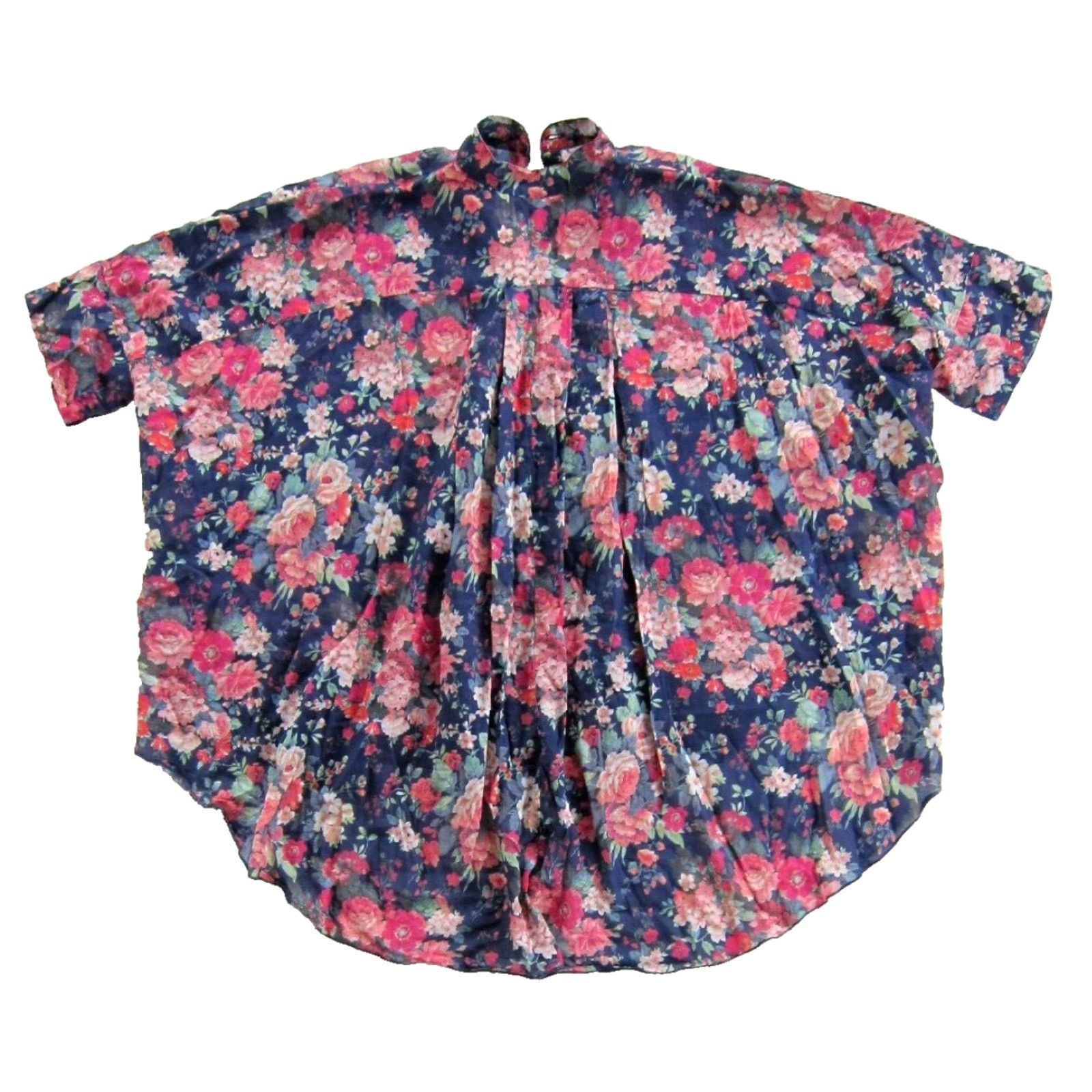 Vintage VINTAGE Papinelle Cotton Lightweight Pink Floral Button Down Oversized Short Sleeve Blouse S Size S / US 4 / IT 40 - 2 Thumbnail