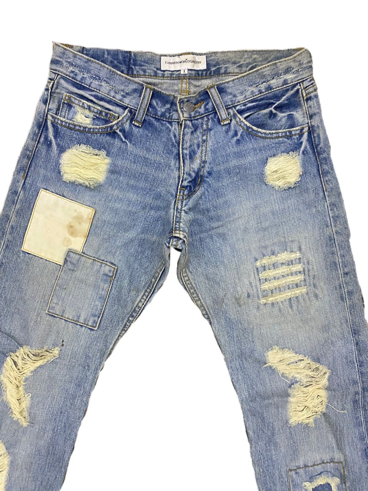 Junya Watanabe Japan Brand Patchwork E Hyphen World Gallery Ripped Design Size US 29 - 5 Thumbnail