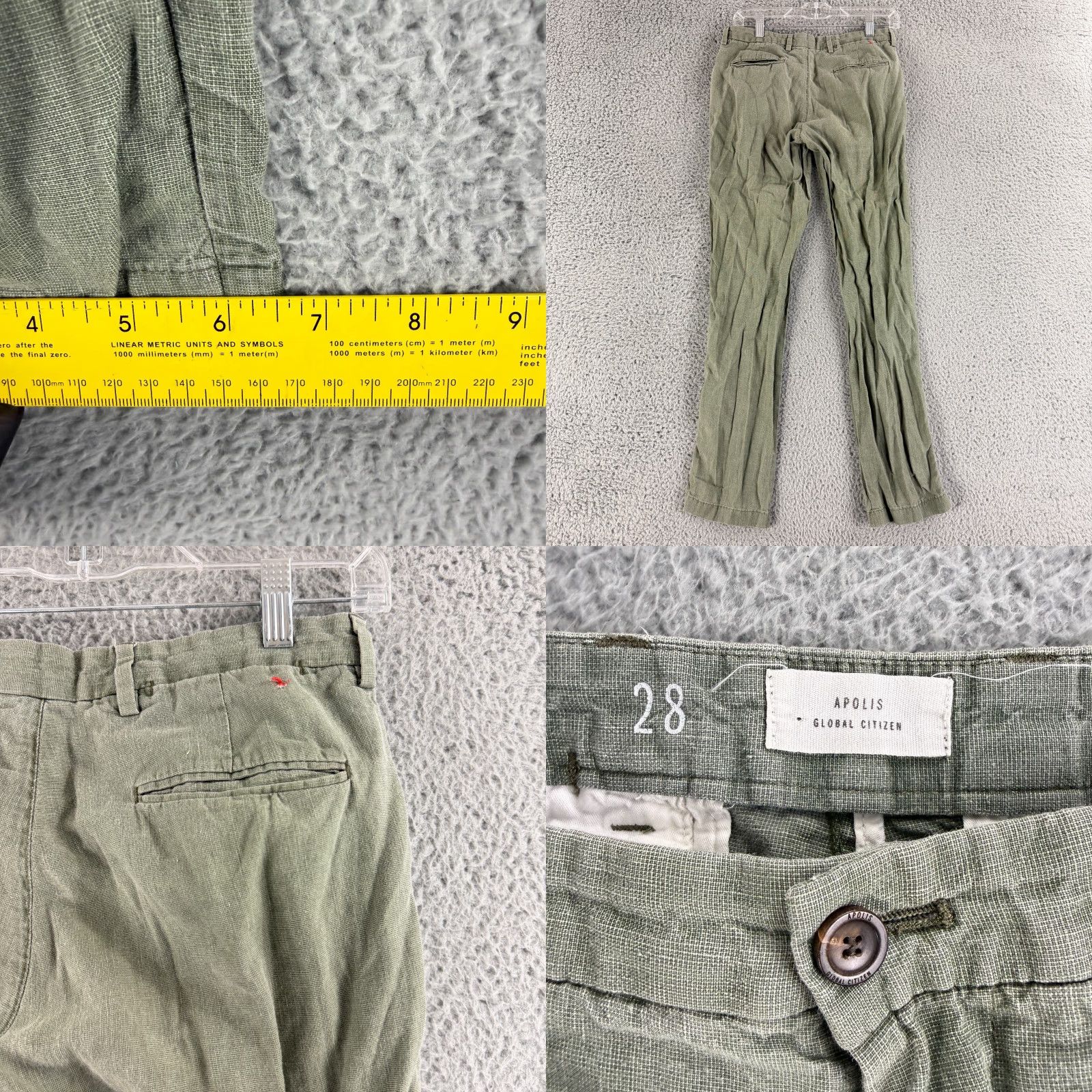 Apolis Apolis Global Citizen Civilian Chino Pants Men 28 Green Linen Cotton Casual Size US 28 / EU 44 - 8 Thumbnail
