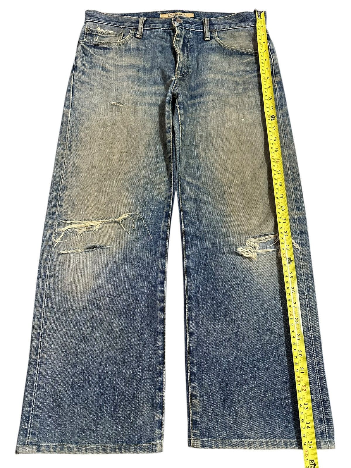 Japanese Brand Vintage Japanese Uniqlo Mud Wash Distressed Baggy Jeans Size US 33 - 12 Thumbnail