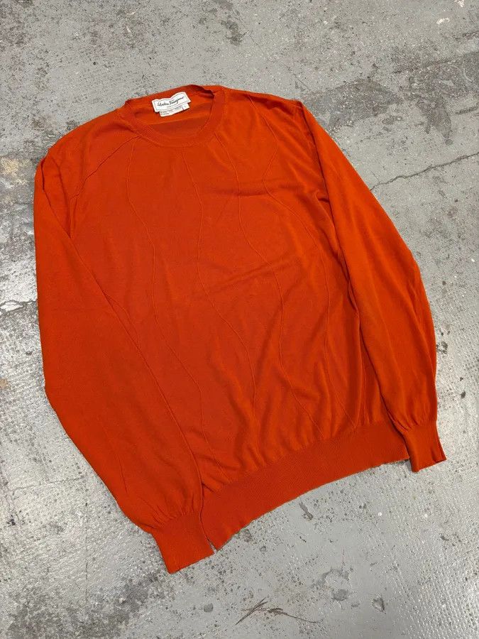 Salvatore Ferragamo 1990s Salvatore Ferragamo Orange Contemporary Sweater Size US S / EU 44-46 / 1 - 4 Thumbnail