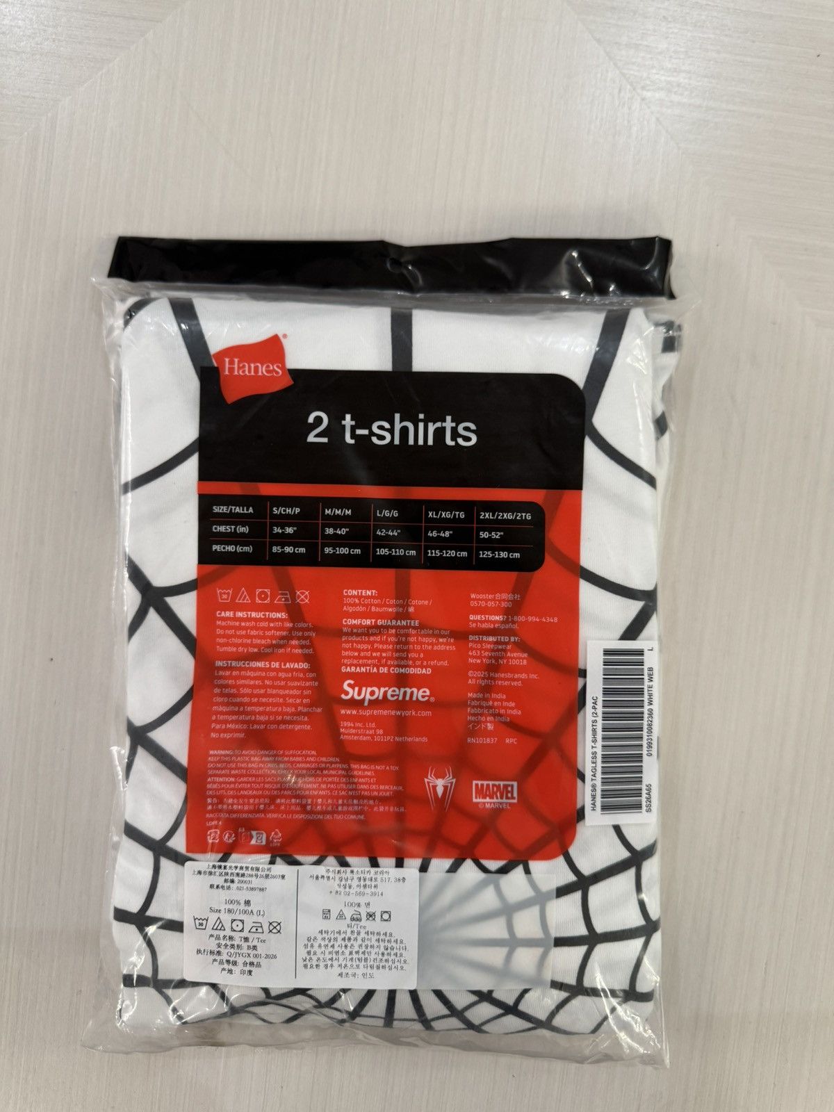 Supreme Supreme hanes spiderman tee white (2pack) size L NEW PRESALE Size US L / EU 52-54 / 3 - 2 Thumbnail