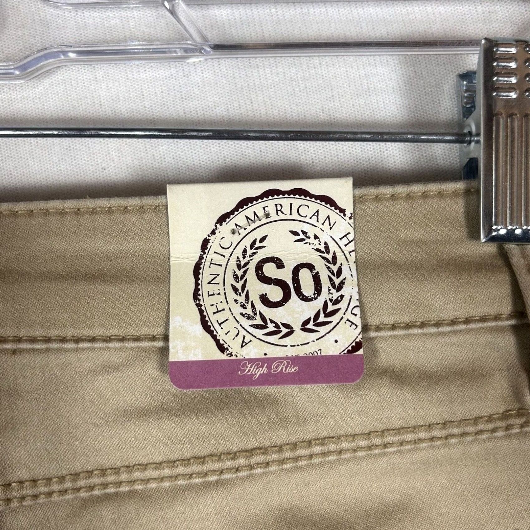 Vintage SO Kohls So NEW High Rise Ankle Jegging Juniors Size 1 Skinny Pants Khaki Tan NWT Size 25" / US 0 / IT 36 - 5 Thumbnail