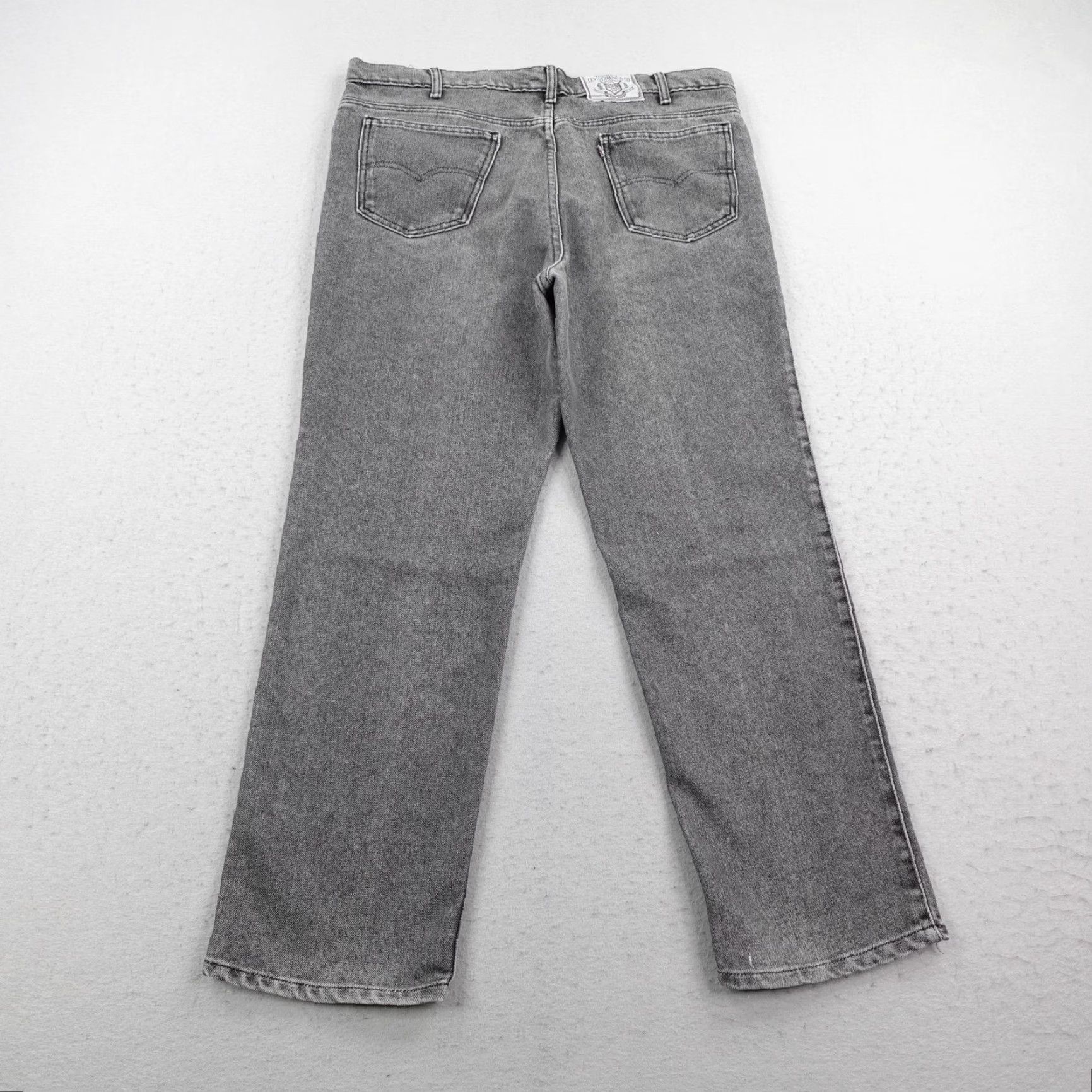 Levi's VINTAGE Levi's Jeans Mens 42x30 Gray Denim Silver Medal Straight Leg 90s Distressed Pockets Size US 42 / EU 58 - 6 Thumbnail