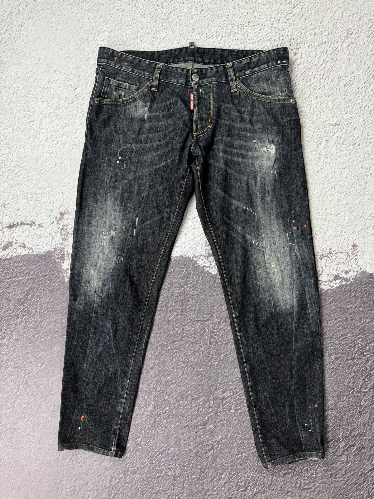 Dsquared2 Dsquared2 black distressed faded painted cropped jeans skiny Size US 34 / EU 50 - 3 Thumbnail