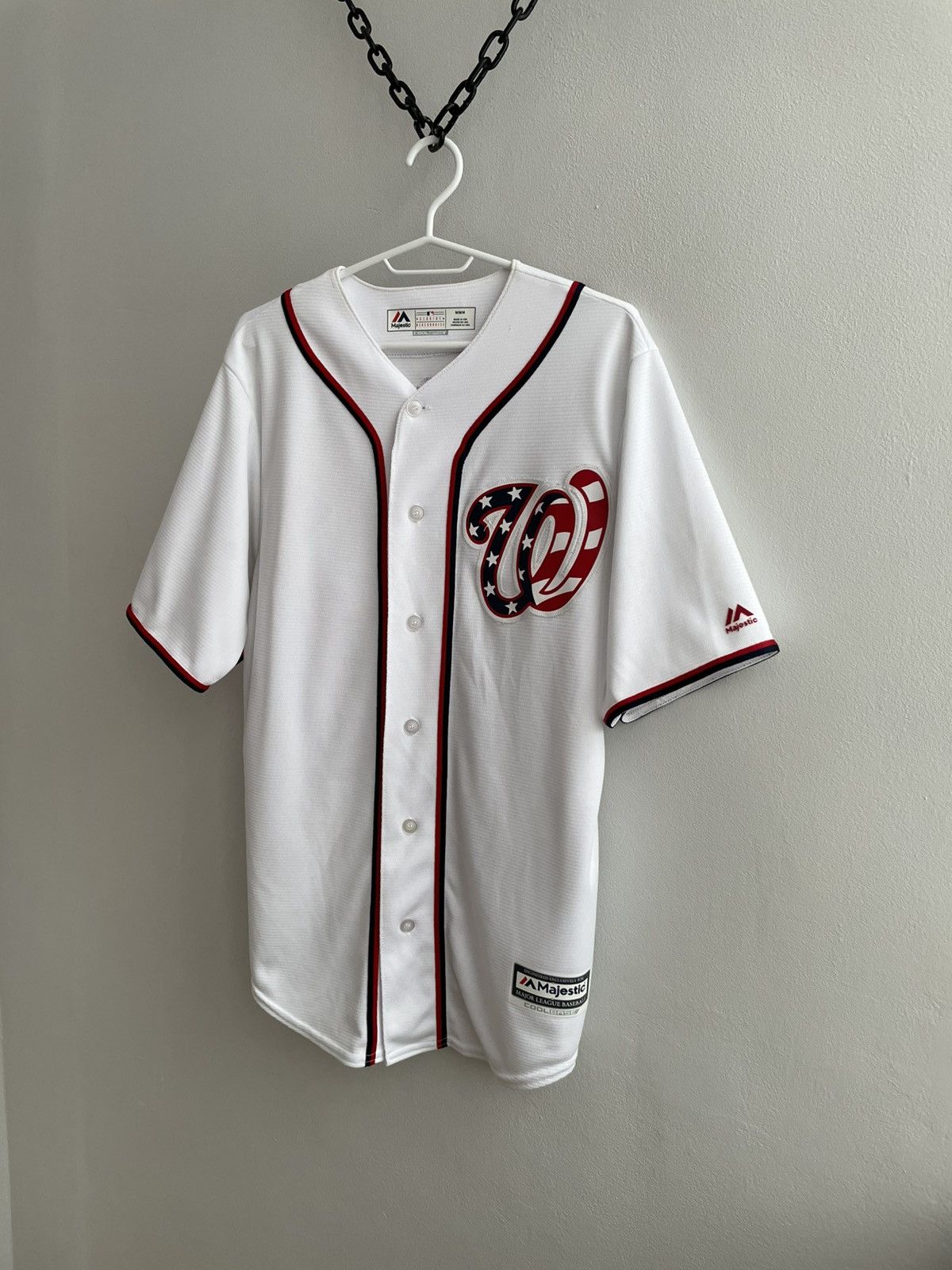 Majestic MLB Baseball Washington Nationals Cotton Shirt #37 Strasburg Size US L / EU 52-54 / 3 - 10 Thumbnail