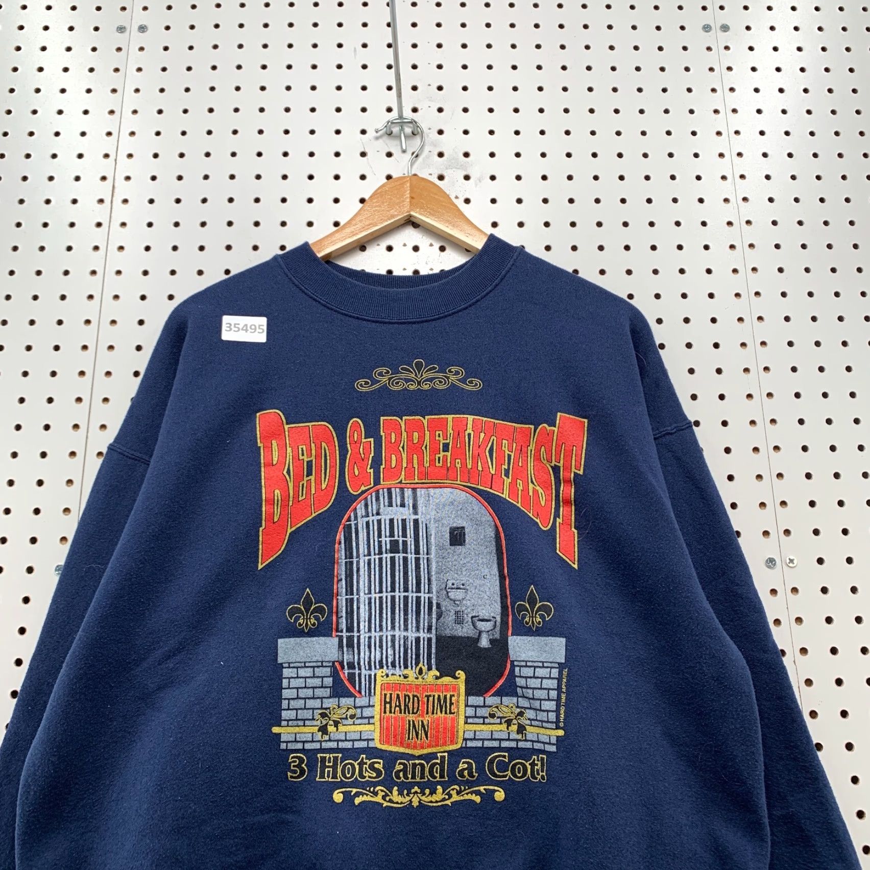 Fruit Of The Loom VINTAGE Hard Time INN Sweatshirt Mens XL Blue Crewneck 90s Prison USA Fruit of the Loom Sweatshirt Mens XL Blue 90s Size US XL / EU 56 / 4 - 2 Thumbnail