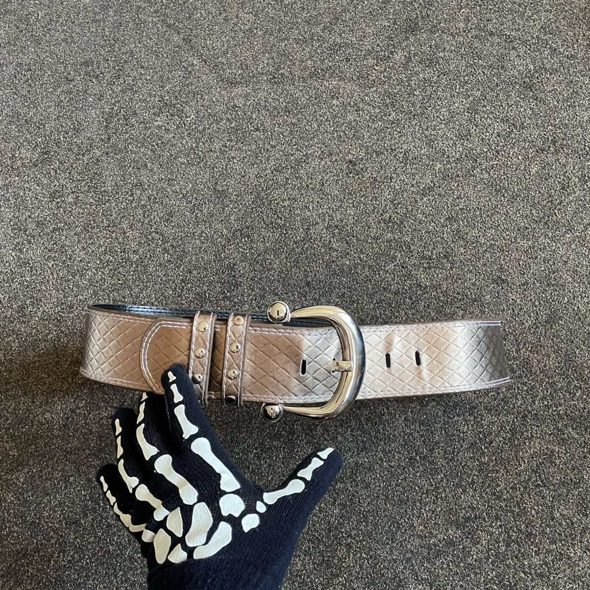 Vintage Vintage 90s Japanese Leather Belt Goth Grunge Archive OS Size ONE SIZE - 1 Thumbnail