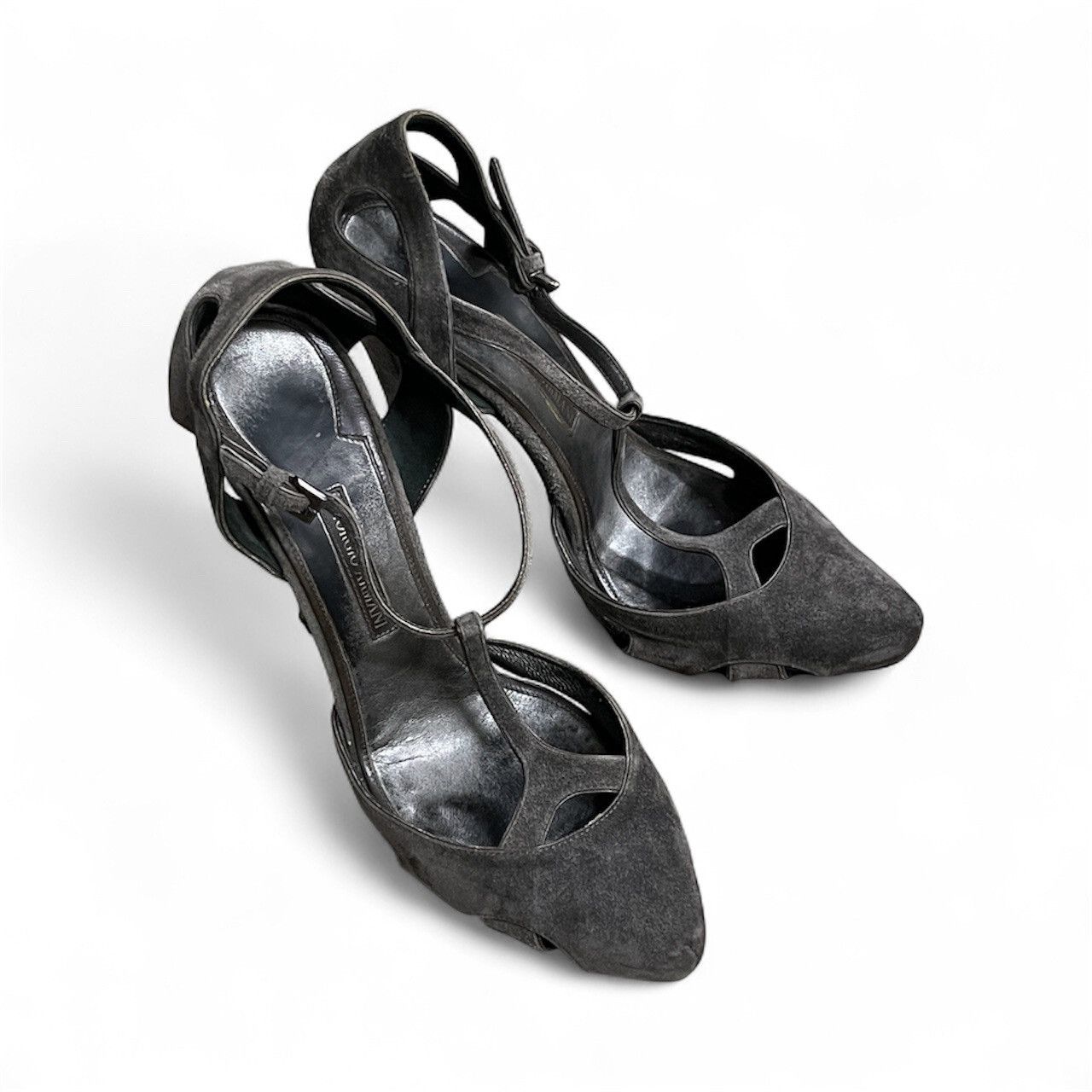 Giorgio Armani Giorgio Armani Made In Italy Suede Leather Heels Size 37.5 Size US 7.5 / IT 37.5 - 1 Thumbnail
