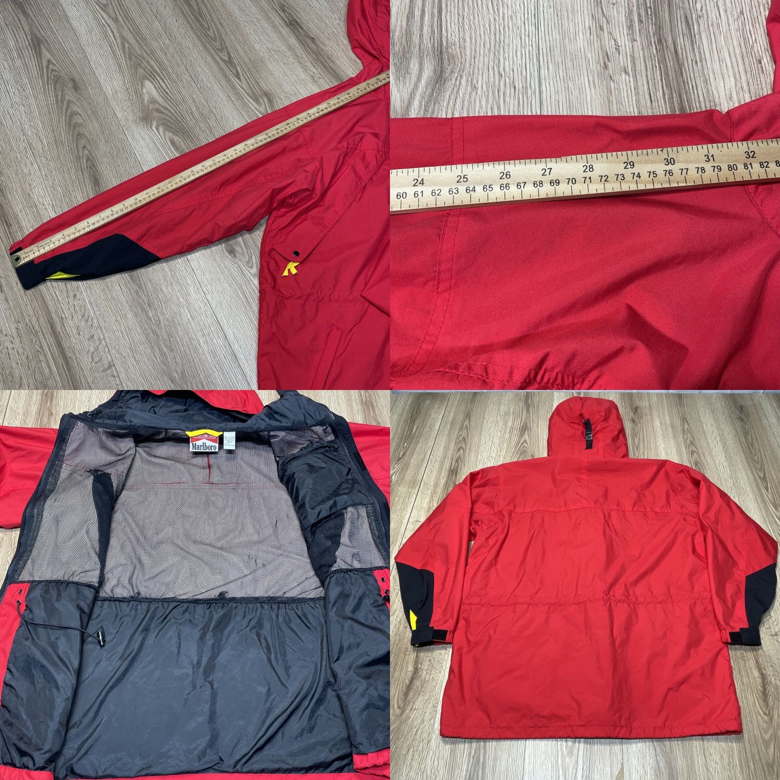 Marlboro VINTAGE Marlboro Red Full Zip Hooded Rain Jacket Size L Mens Size US L / EU 52-54 / 3 - 8 Thumbnail