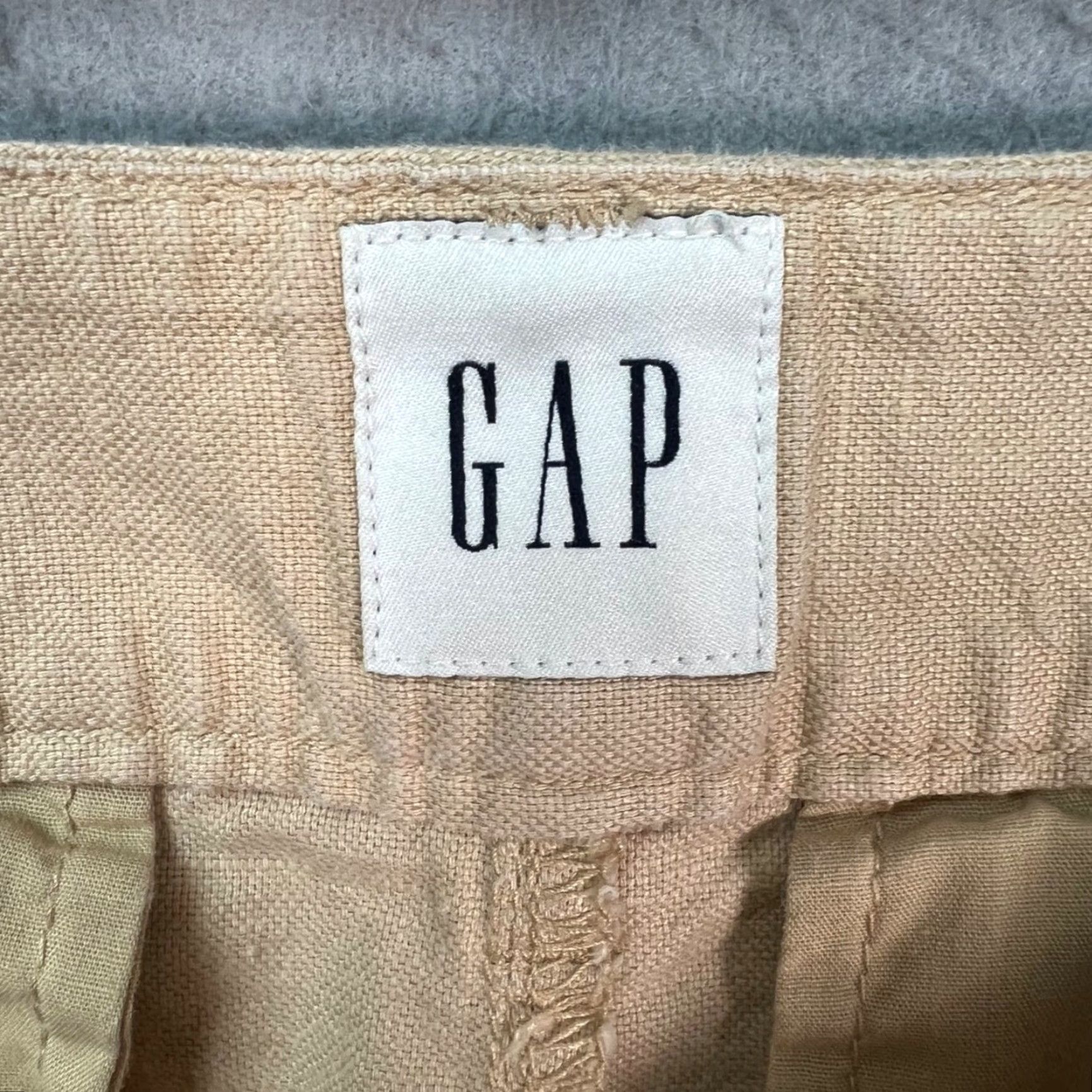 Gap Gap Womens Size 2 Pleated Linen Blend Wide Leg Pants Beige Pants Womens Slim? (wait) Size 26" / US 2 / IT 38 - 3 Thumbnail