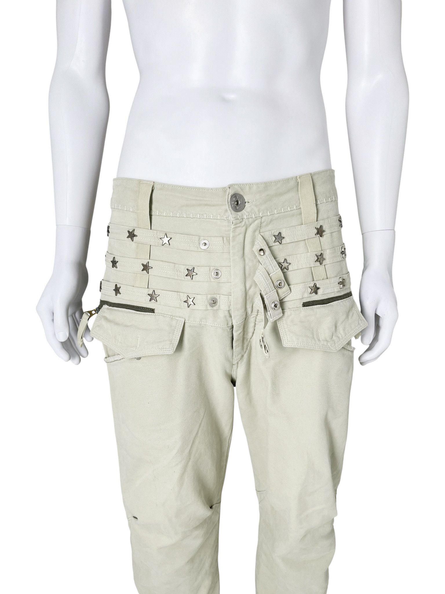 Marithe + Francois Girbaud 2000's Starts Grey Cargo Jeans Size US 31 - 4 Thumbnail