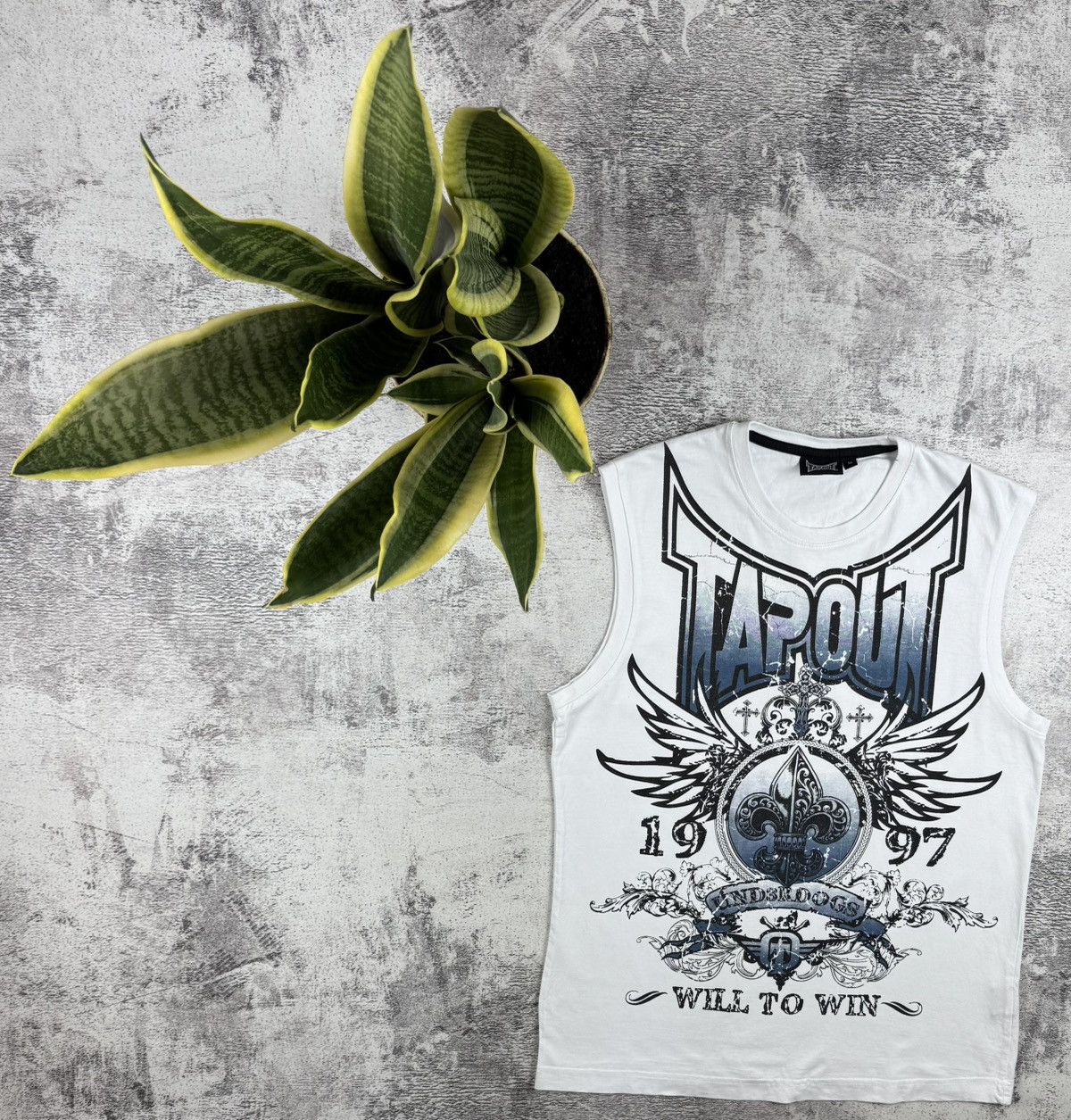 Rap Tees Vintage TAPOUT Crazy Y2K Rap Hip Hop Sleeveless White UFC Top T Shirt Jersey Tee Size US M / EU 48-50 / 2 - 1 Thumbnail