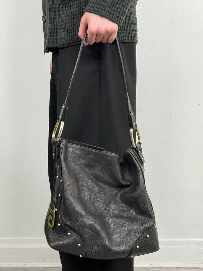 Dolce & Gabbana 2000s Dolce & Gabbana Black Studded Leather Shoulder Bag Size ONE SIZE - 3 Thumbnail
