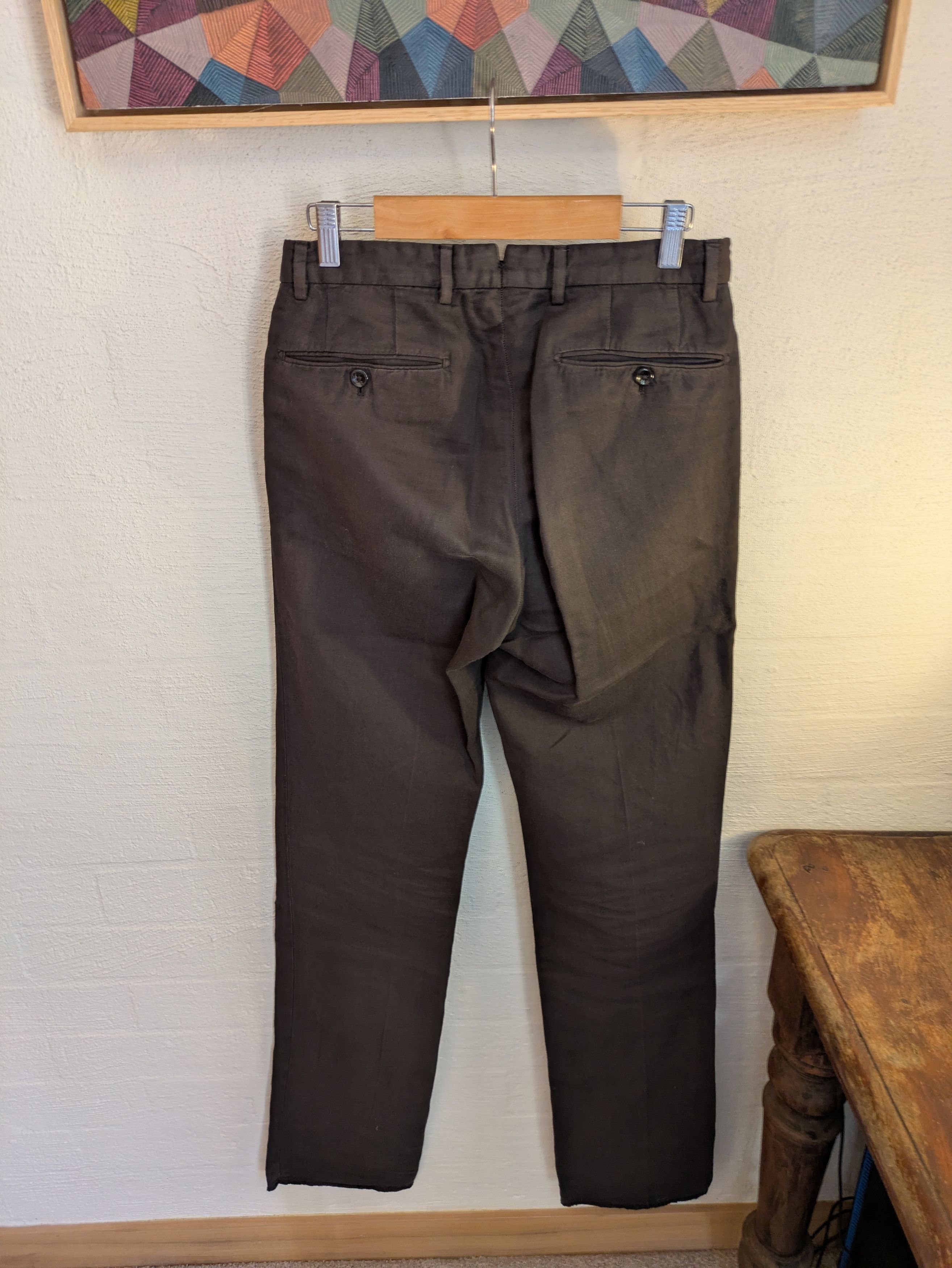 Incotex Incotex “Chinolino” Linen–Cotton Trousers – Dark Brown Size US 28 / EU 44 - 2 Thumbnail