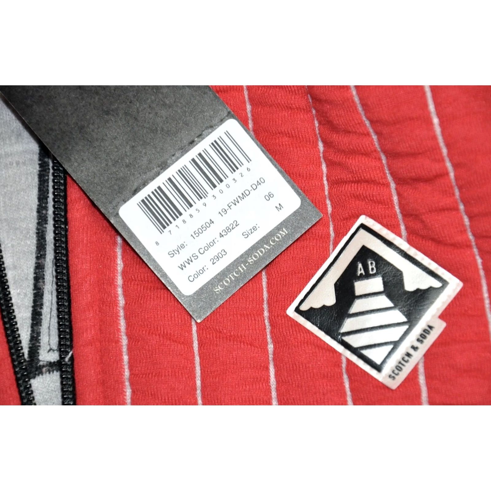 Scotch & Soda SCOTCH & SODA Regular Fit Zip Sweatshirt 3D Quilting Men M Red Shirt Size US M / EU 48-50 / 2 - 6 Thumbnail
