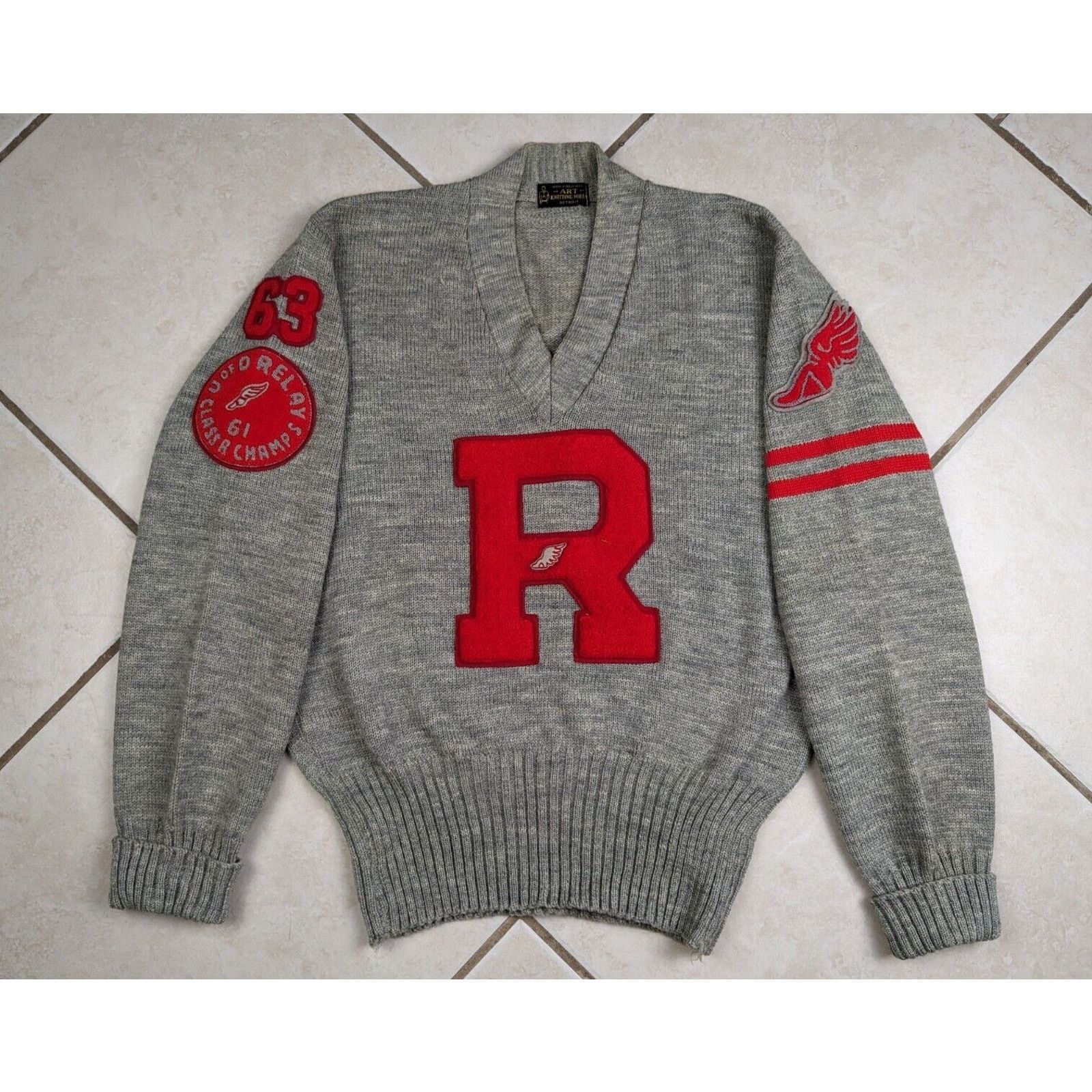 Other Vtg 1960s Art Knitting Mill Sweater Letterman Detroit Size US M / EU 48-50 / 2 - 1 Thumbnail