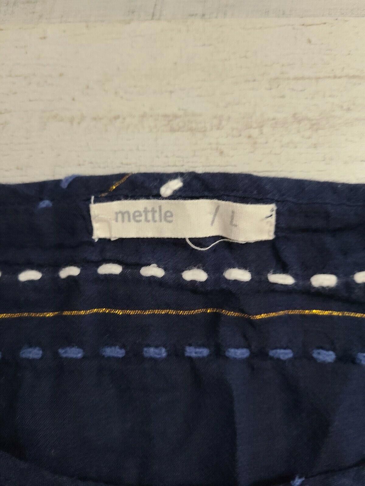 Designer Mettle Top Large Aztec Blue Fringe Embroidered blouse Size L / US 10 / IT 46 - 4 Thumbnail