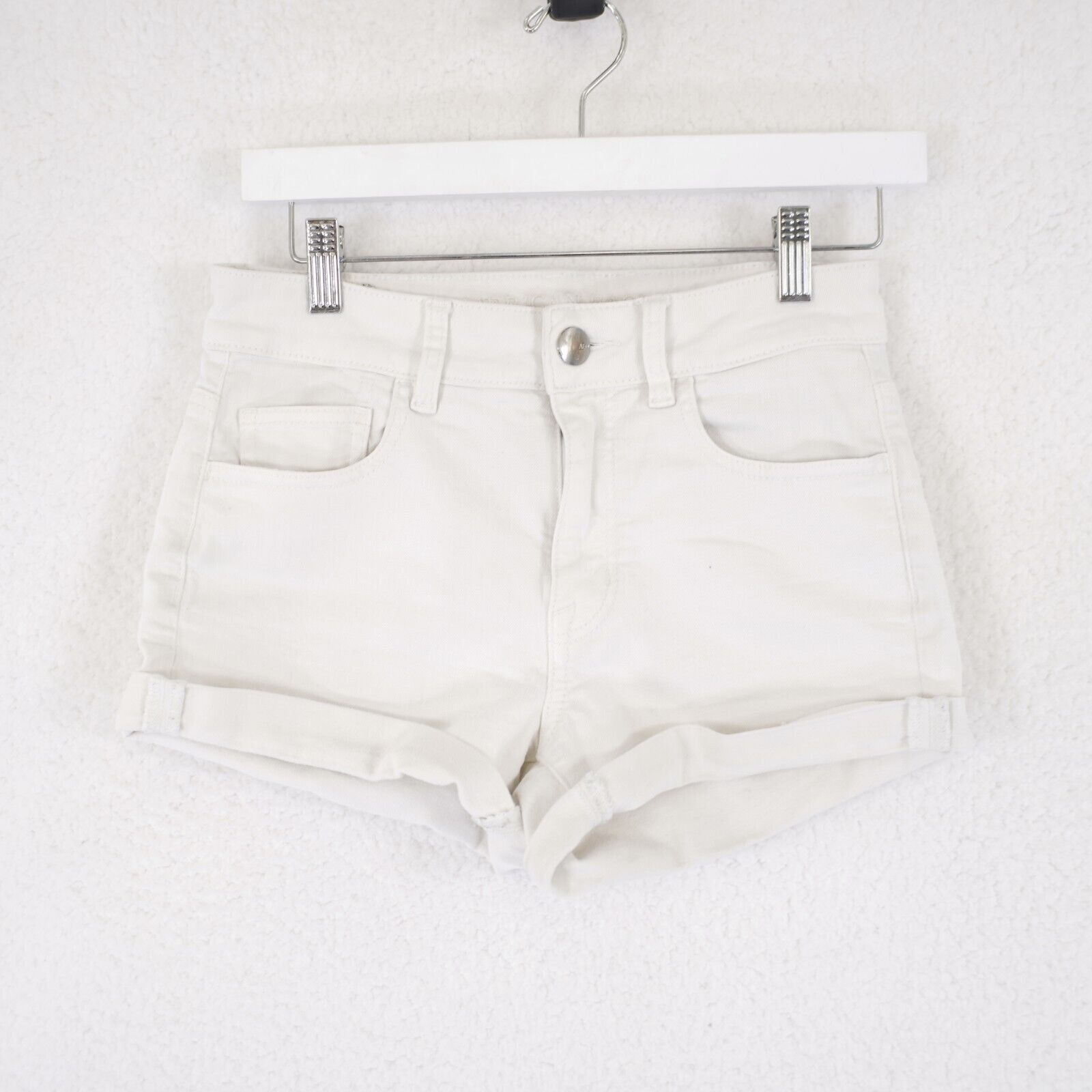American Eagle Outfitters American Eagle White Denim Super Stretch Shorts Size 4 28/3 Size US 28 / EU 44 - 1 Thumbnail