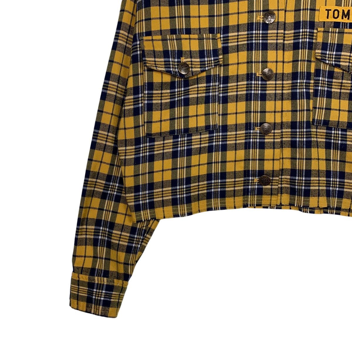 Japanese Brand REPIPI ARMARIO Yellow Check Crop Flannel Jacket #2600-C117 Size M / US 6-8 / IT 42-44 - 3 Thumbnail