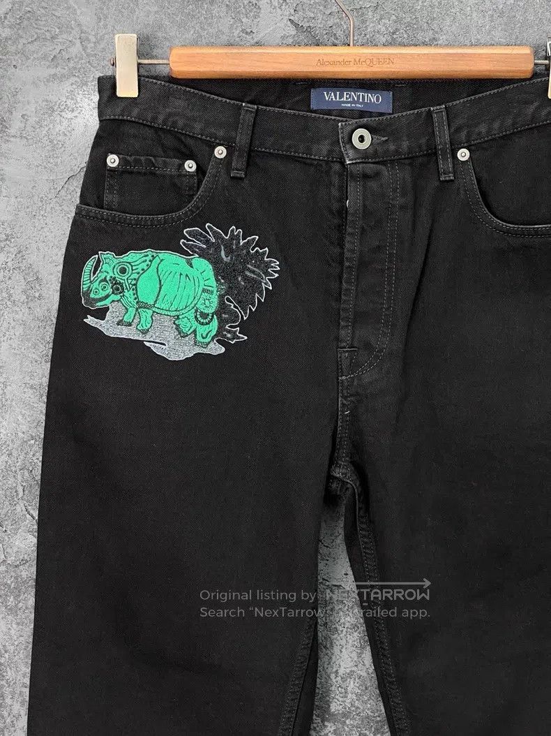 Valentino Valentino Animal embroidered cotton jeans Size US 30 / EU 46 - 3 Thumbnail