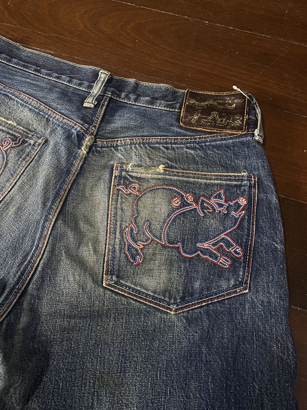 Studio D'Artisan Studio D’Artisan embroide og design Art Selvedge Denim faded Size US 32 / EU 48 - 7 Thumbnail