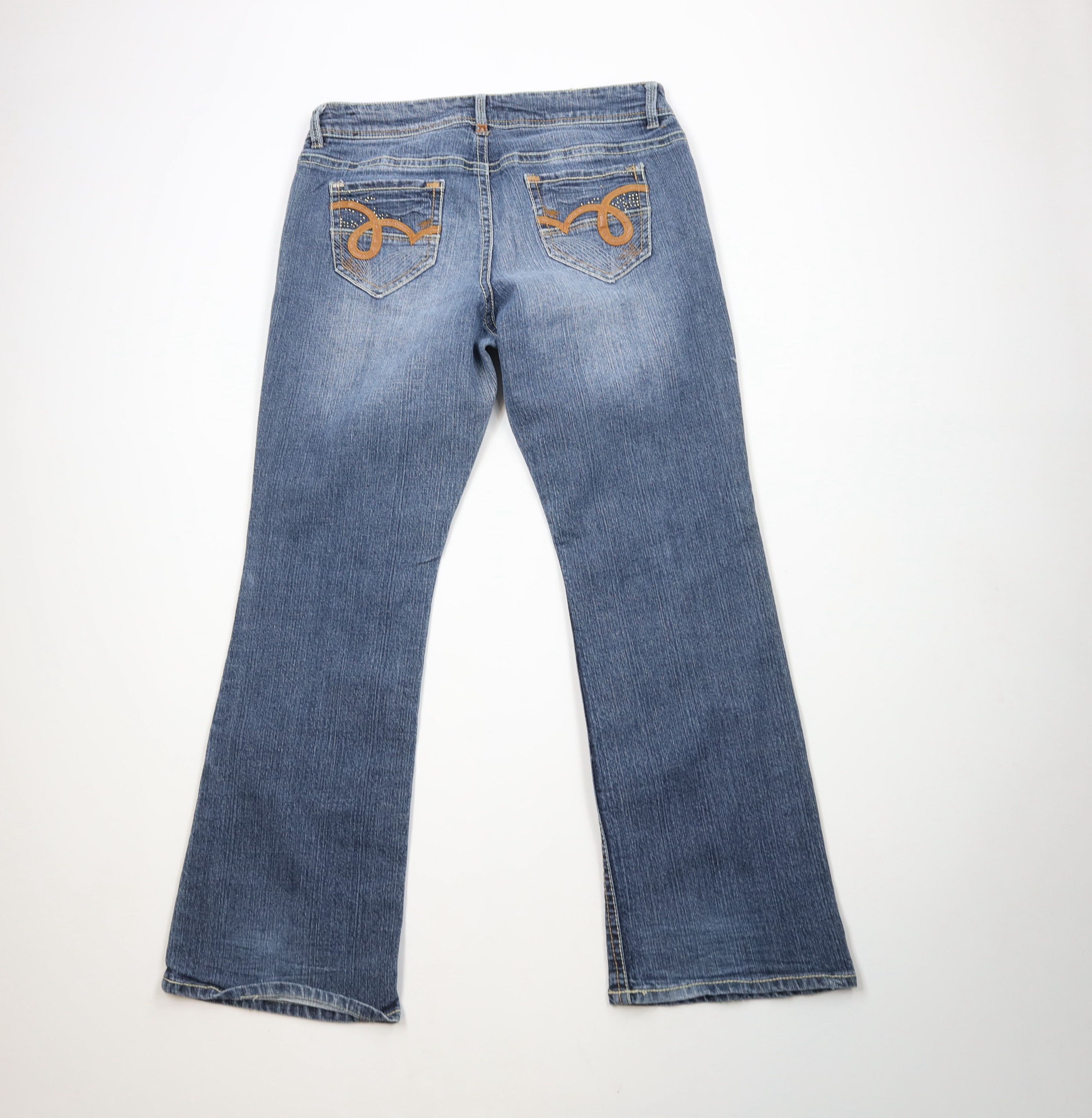 Vintage Vintage 90s Y2K Babydoll Stretch Flared Wide Leg Denim Jeans Size 40" / US 18 - 9 Thumbnail