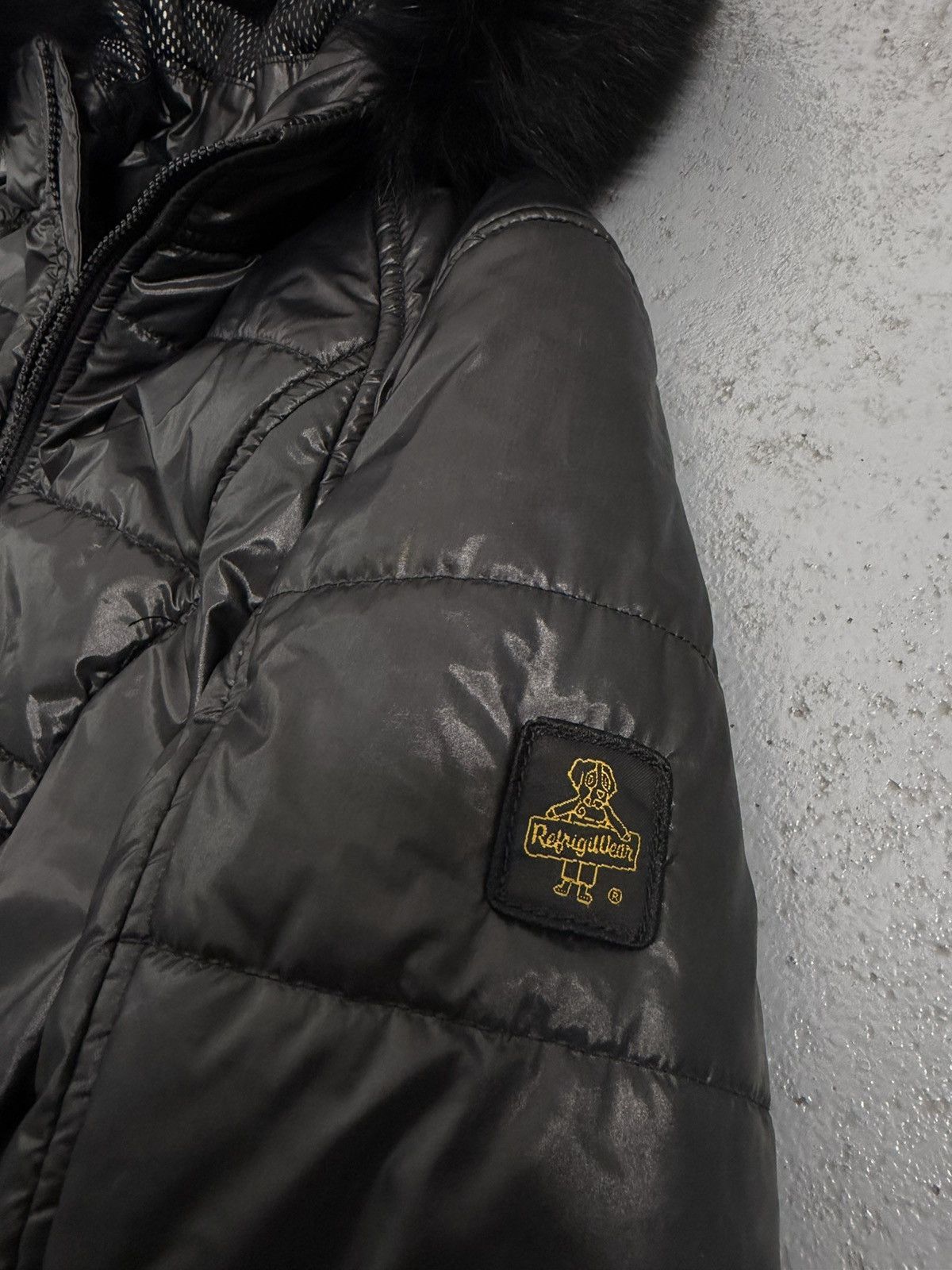 Refrigiwear Streetwear Fur Black Fur Down Y2K Fitted Bomber Jacket Size M / US 6-8 / IT 42-44 - 7 Thumbnail