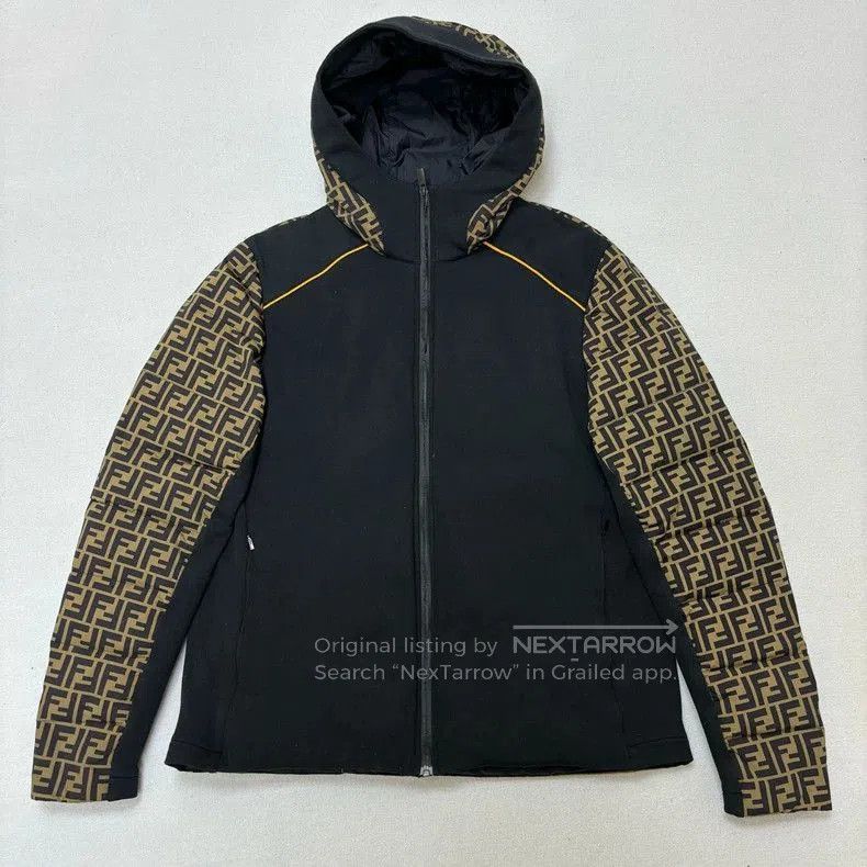 Fendi Black FF Monogram Puffer Jacket.